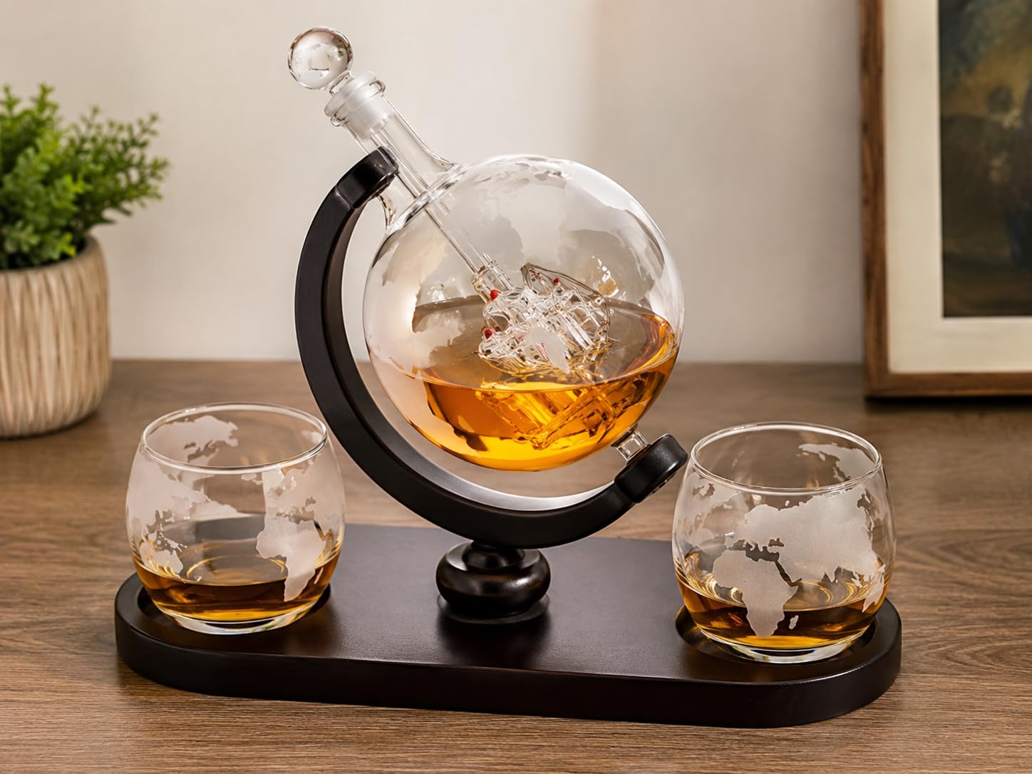 Whiskey Gifts for Men, Whiskey Decanter Set with 4 Glasses in Gift Box by Verolux | Elegant Twisted Design with Glass Stopper - Liquor, Bourbon, Brandy, Gin, Rum, Tequila, Vodka, Cognac customer photo 2