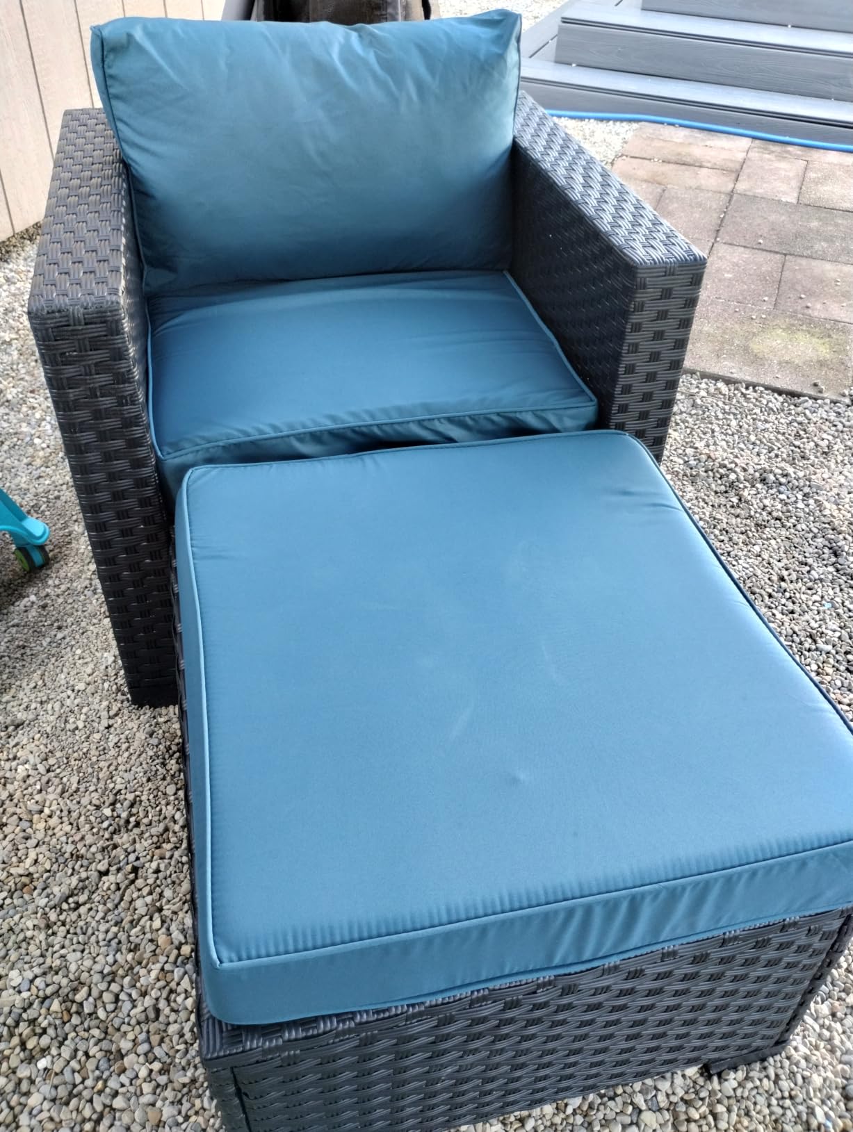 Rattaner Patio Wicker Furniture Set 6 Pieces Outdoor HDPE Wicker Conversation Couch Sectional Chair Sofa Set with Grey Cushions customer photo 2
