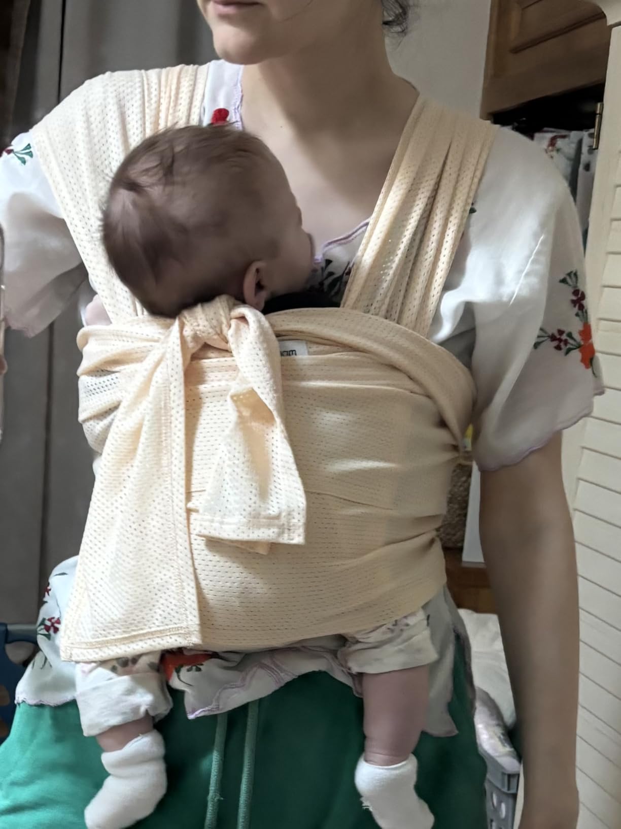 Momcozy Baby Wrap Carrier, Easy-On 2-Piece Design, Newborn to 33 lb customer photo 1