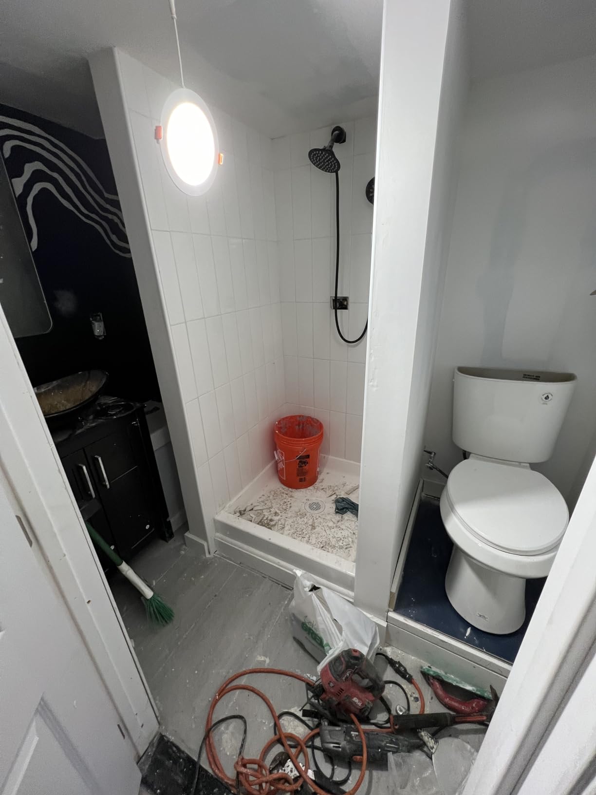 Black Shower Head And Faucet Set Complete With Valve Shower Fixtures With 6 Inch High Pressure Rain Shower Head Trim kit Regaderas Para bBaño Modernas customer photo 2