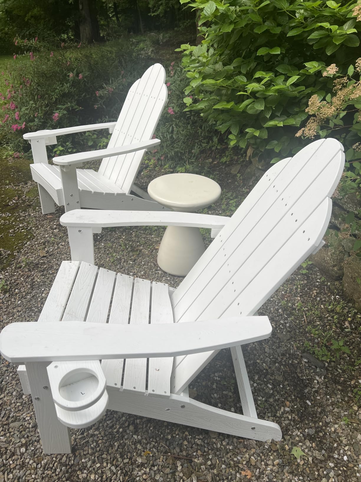 LUE BONA HDPS Outdoor Adirondack Chair, Cup Holder, Set of 4, Black customer photo 2