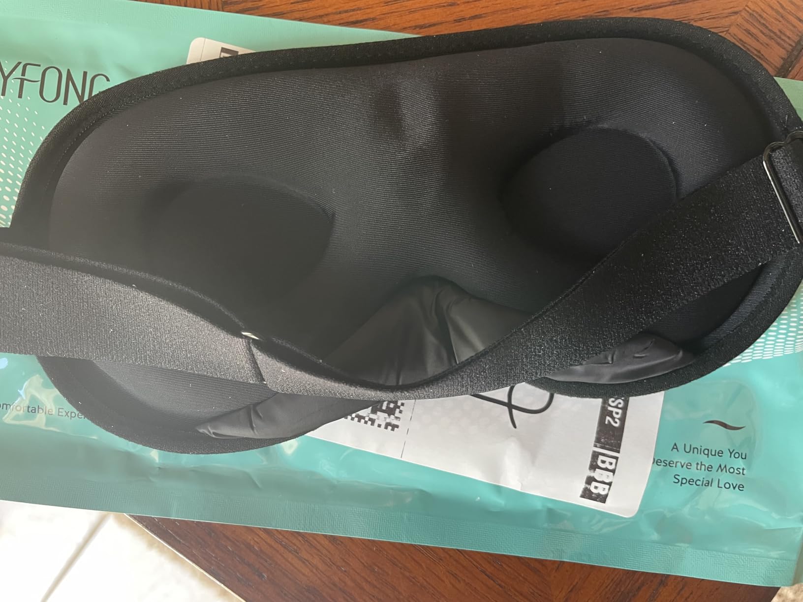 YFONG Weighted Sleep Mask for Women Men, 3D Light Blocking Eye Mask, Black customer photo 1