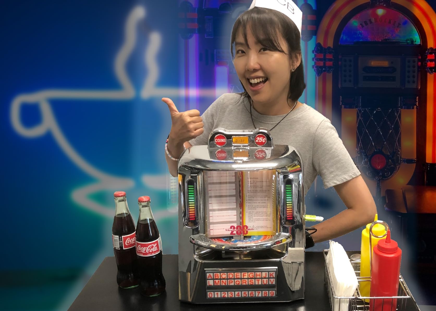 arkrocket 200 Wall-O-Matic Table Jukebox Wallbox Wireless Bluetooth Speaker FM Radio SD USB Retro American Diner Style Tabletop customer photo 1