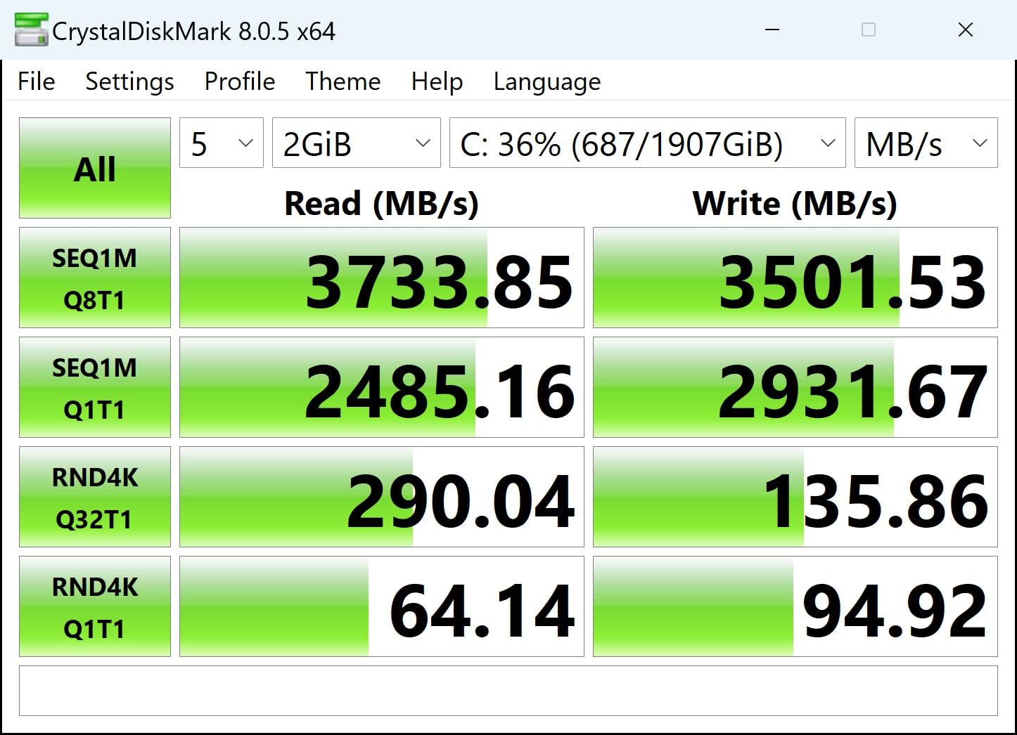 Predator M.2 SSD 2TB GM7000 with DRAM cache NVMe 1.4 2280 PCIe Gen4×4 Ultra high speed (maximum read: 7400MB/s, max write: 6700MB/s) 3D NAND TLC Internal SSD Compatible with PS5 Pro - BL.9BWWR.106 customer photo 1
