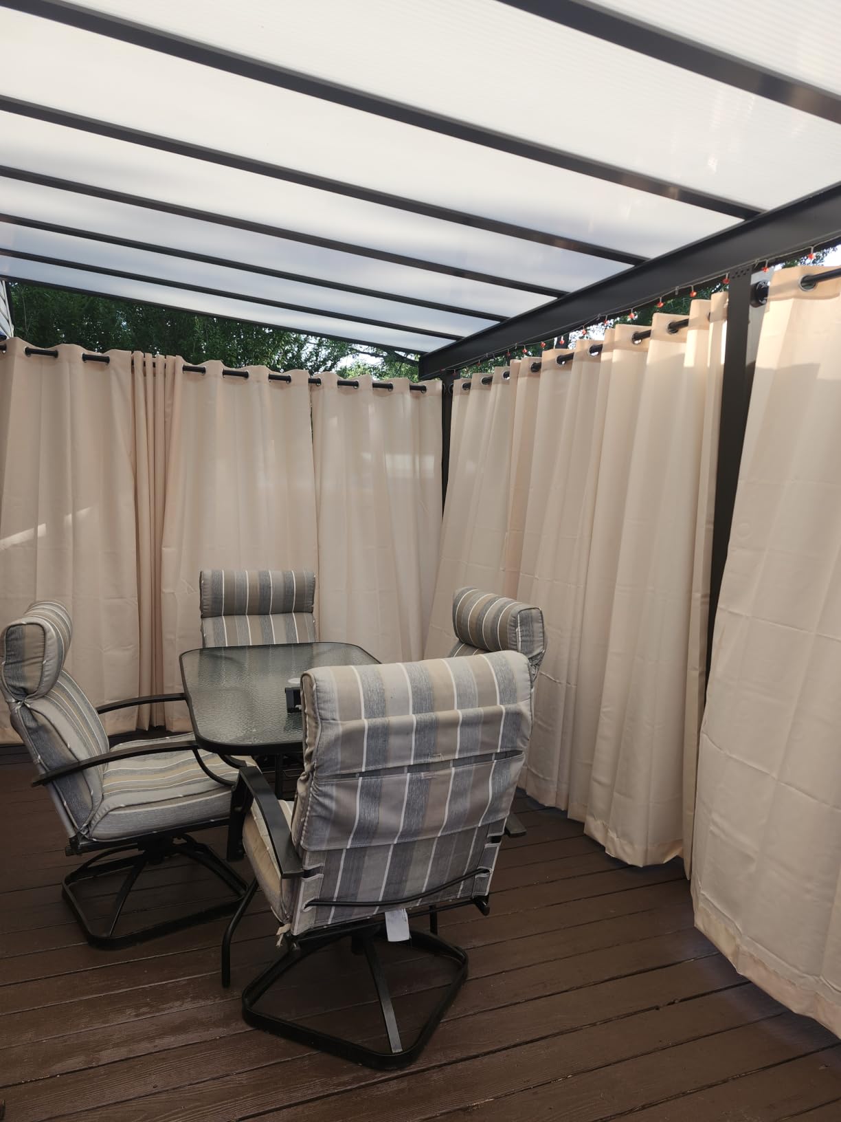 Easy-Going Outdoor Curtains for Patio 1 Panel, 54x84 inch, Beige customer photo 2