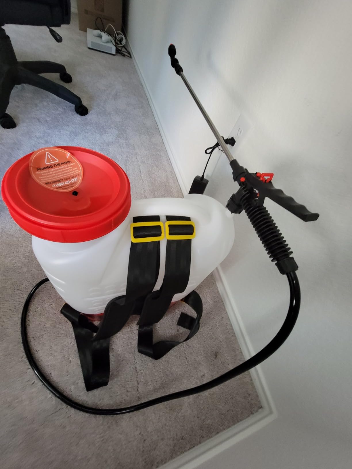 Battery Powered Backpack Sprayer - 4.2 Gallon, 8 Nozzles, 100PSI Cutoff, Long Battery Life, Wide Mouth, High-Pressure Spray Hose, Trigger Lock, Pressure Knob Controller customer photo 1