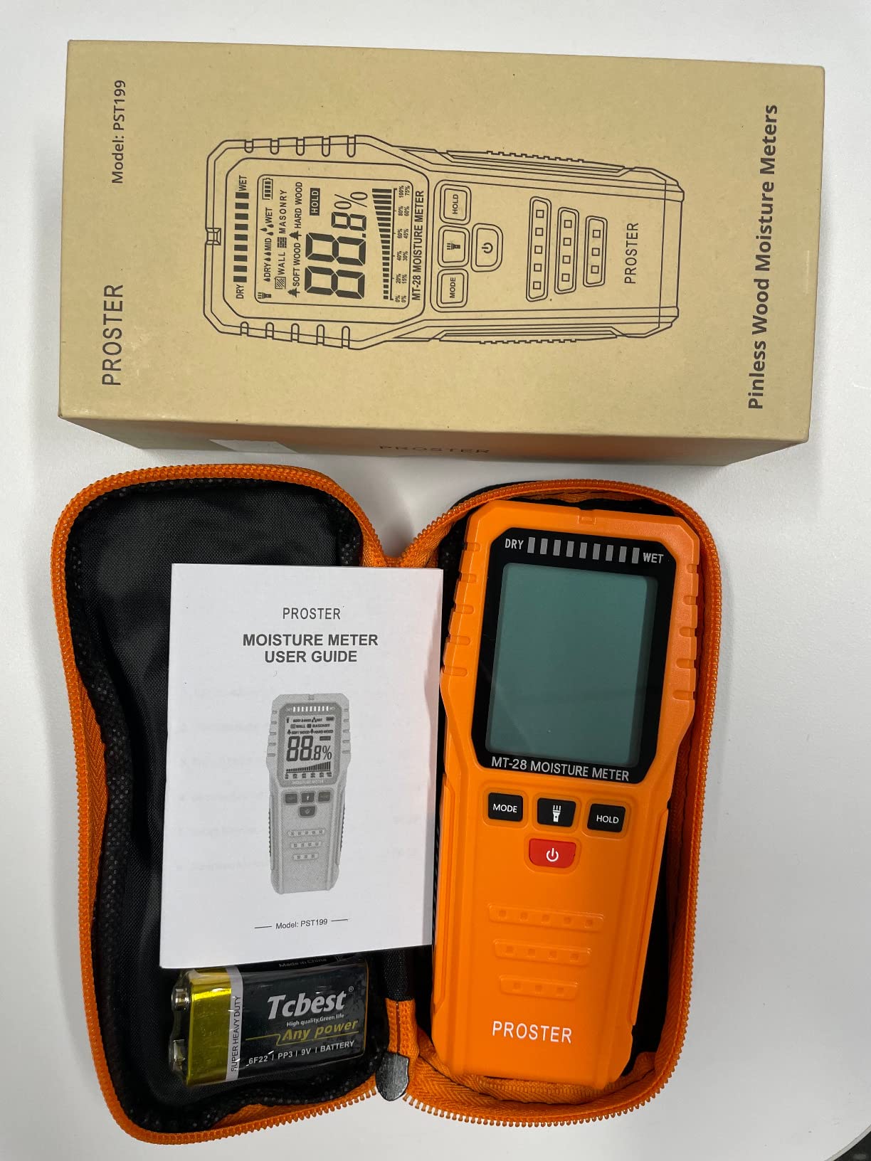 Proster Pinless Moisture Meter 3/4
