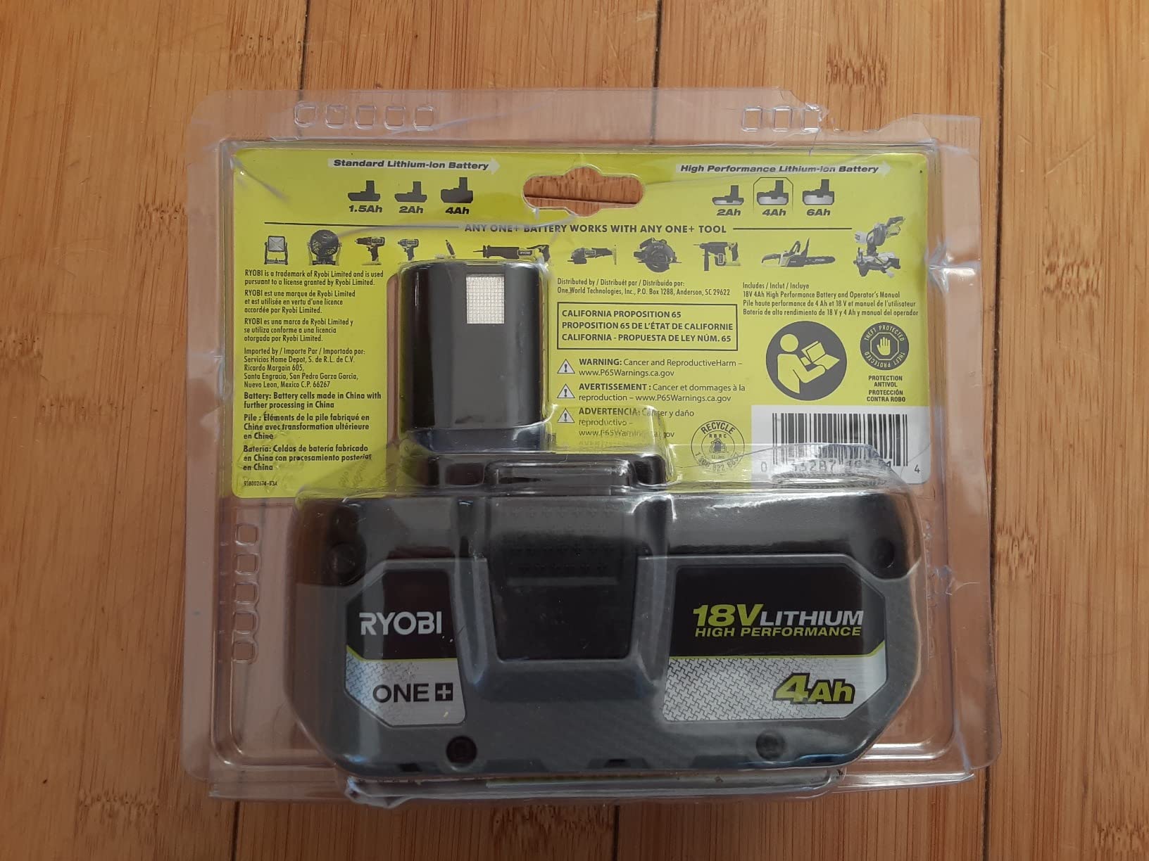 TTI Ryobi PBP004 ONE+ High Performance 18 Volts Lithium-Ion 4.0 Ah Battery customer photo 2