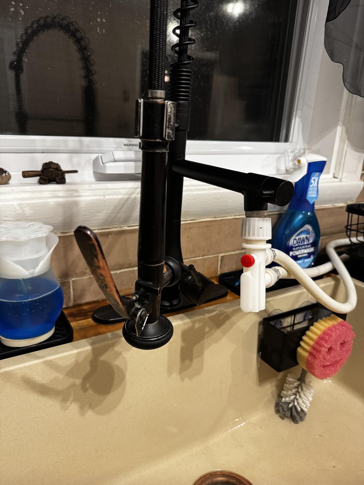 GIMILI Commercial Kitchen Sink Faucet with Pull Down Sprayer Brushed Nickel | High Pressure Double Headed Spray, Stainless Steel Construction, Single Handle Control, Deck Plate Included, Modern Style customer photo 2
