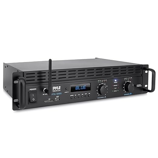 Pyle 2-Channel Rack Mount Power Amplifier with Bluetooth - 2000W Bridgeable with TRS XLR Input, Speakon Outputs, USB-A Input with MP3 Player, Bridge Mode, Cooling Fan, LED Level Meters - PTA1000BT customer photo 1