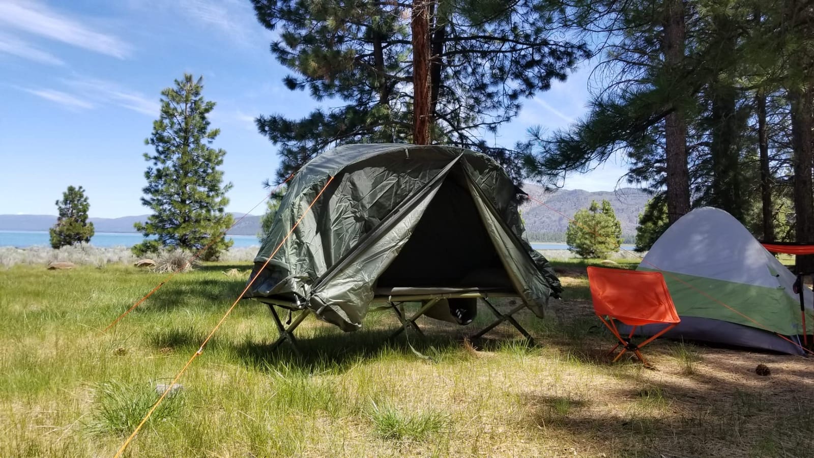 Tangkula 4-in-1 Camping Cot Tent Set, Foldable Off Ground Elevated Tent for 1 Person, Portable with Waterproof External Cover, Air Mattress & Carrying Bag, Ideal for Outdoor Hiking, Camping customer photo 2