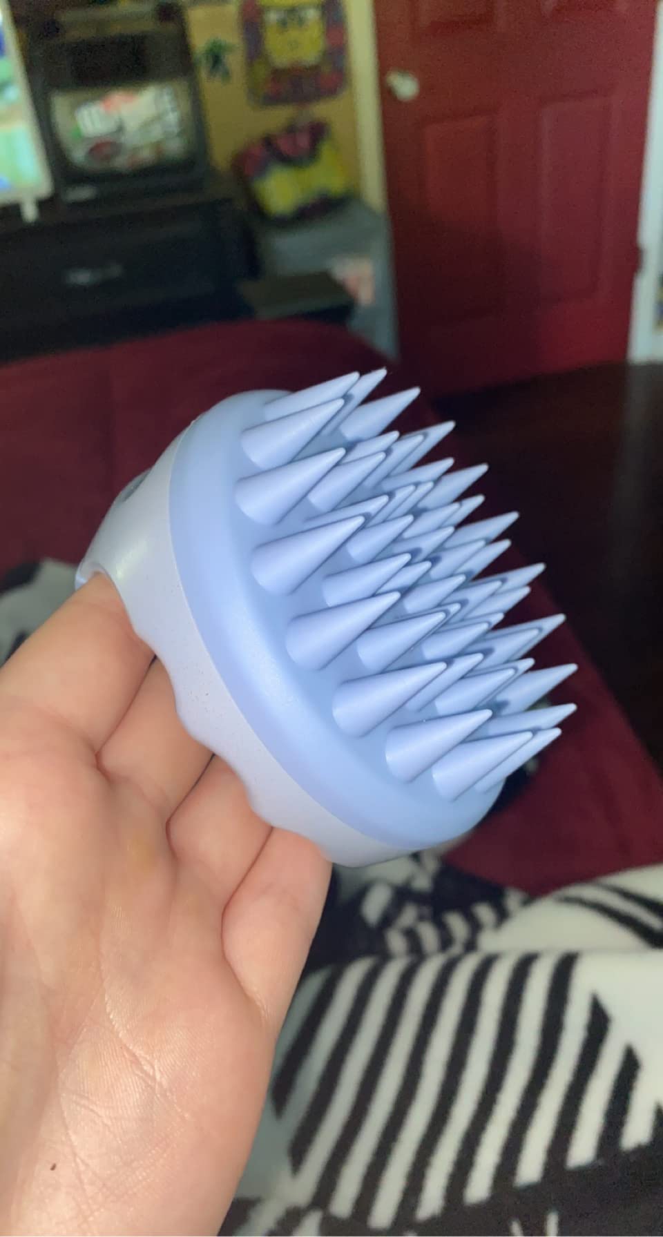 Sndyi Scalp Massager Shampoo Brush, Scalp Scrubber with Soft Silicone Bristles, Scalp Exfoliator for Dandruff Removal, Scalp Massager for Hair Growth, Wet Dry Hair Brush for Scalp Care, Green customer photo 2