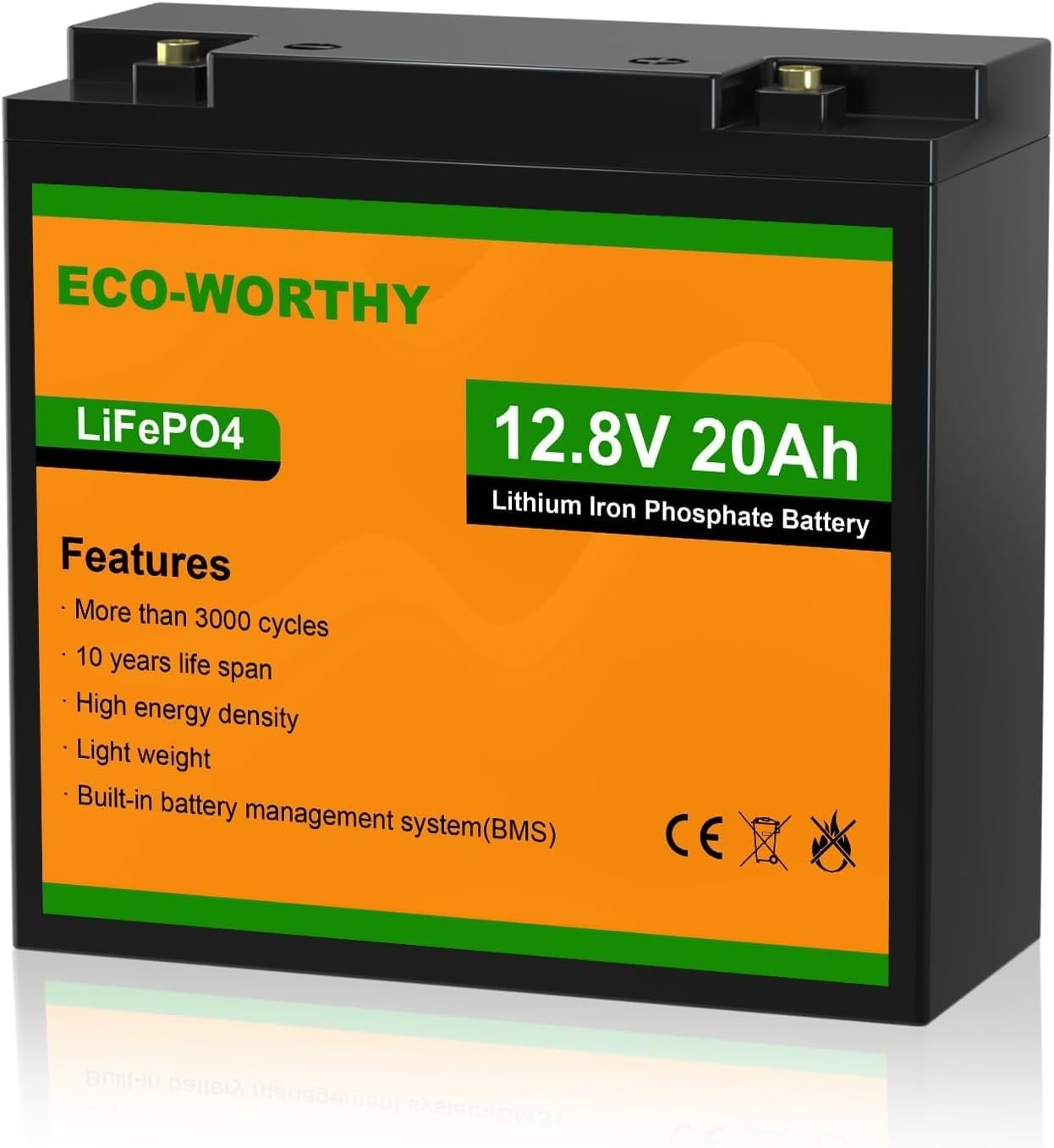 ECO-WORTHY 12V 20Ah LiFePO4 Lithium Battery, 4000+ Deep Cycle Rechargeable Battery with BMS for Fish Finder, Ham Radio, Solar System, Outdoor Camping customer photo 2