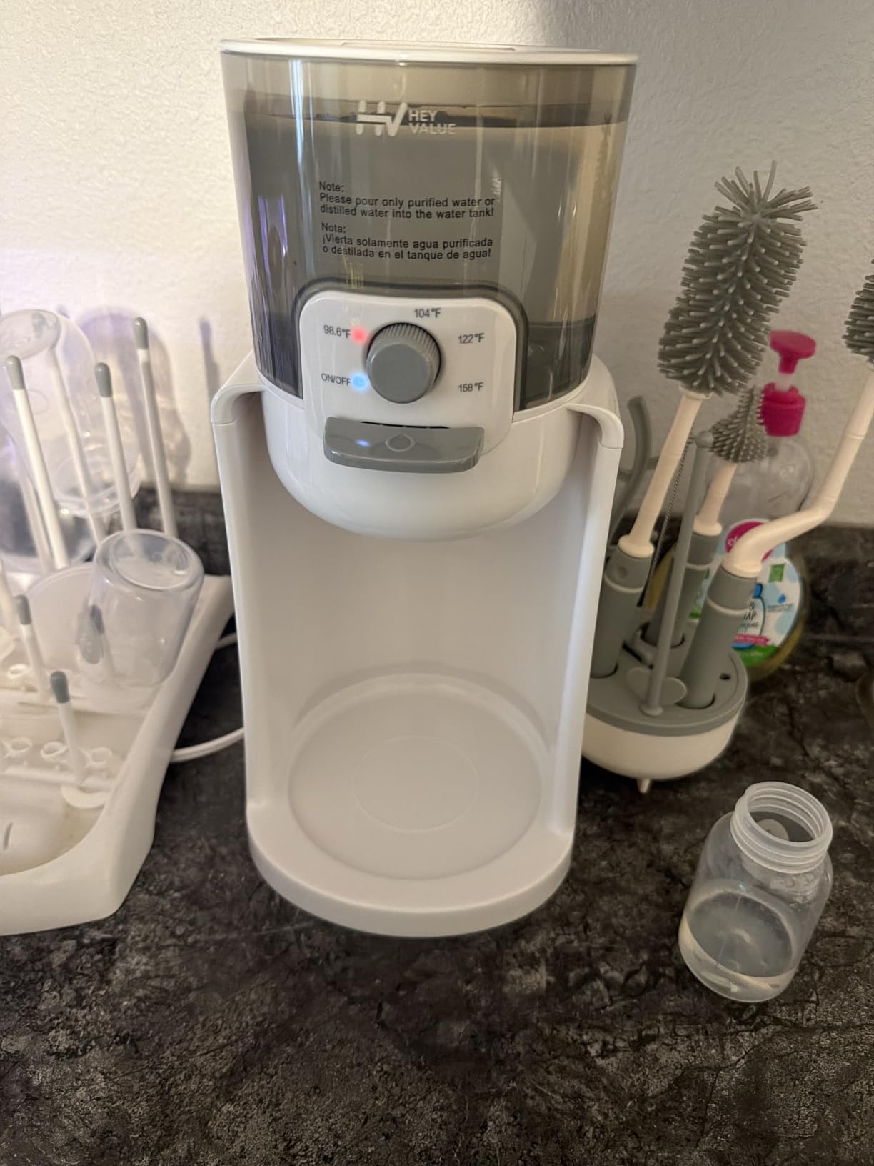 HEYVALUE Water Warmer for Baby Formula with Night Light,Bottle Warmer,Black customer photo 1