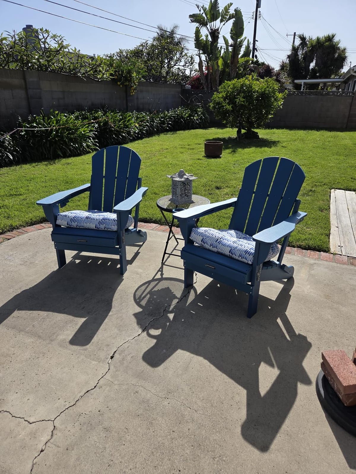 MUCHENGHY Folding Adirondack Chairs Patio Chairs Outdoor Adirondack Chair Weather Resistant Chair for Patio, Outside, Deck, Backyard, Fire Pit Chair, Campfire Chairs (Black) customer photo 1