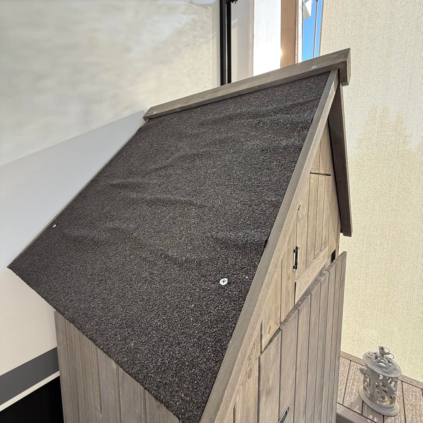 VINGLI Outdoor Wooden Storage Shed, Garden Shed Outside Tool Cabinet with Safety Latch, Patio Storage Organizer customer photo 1