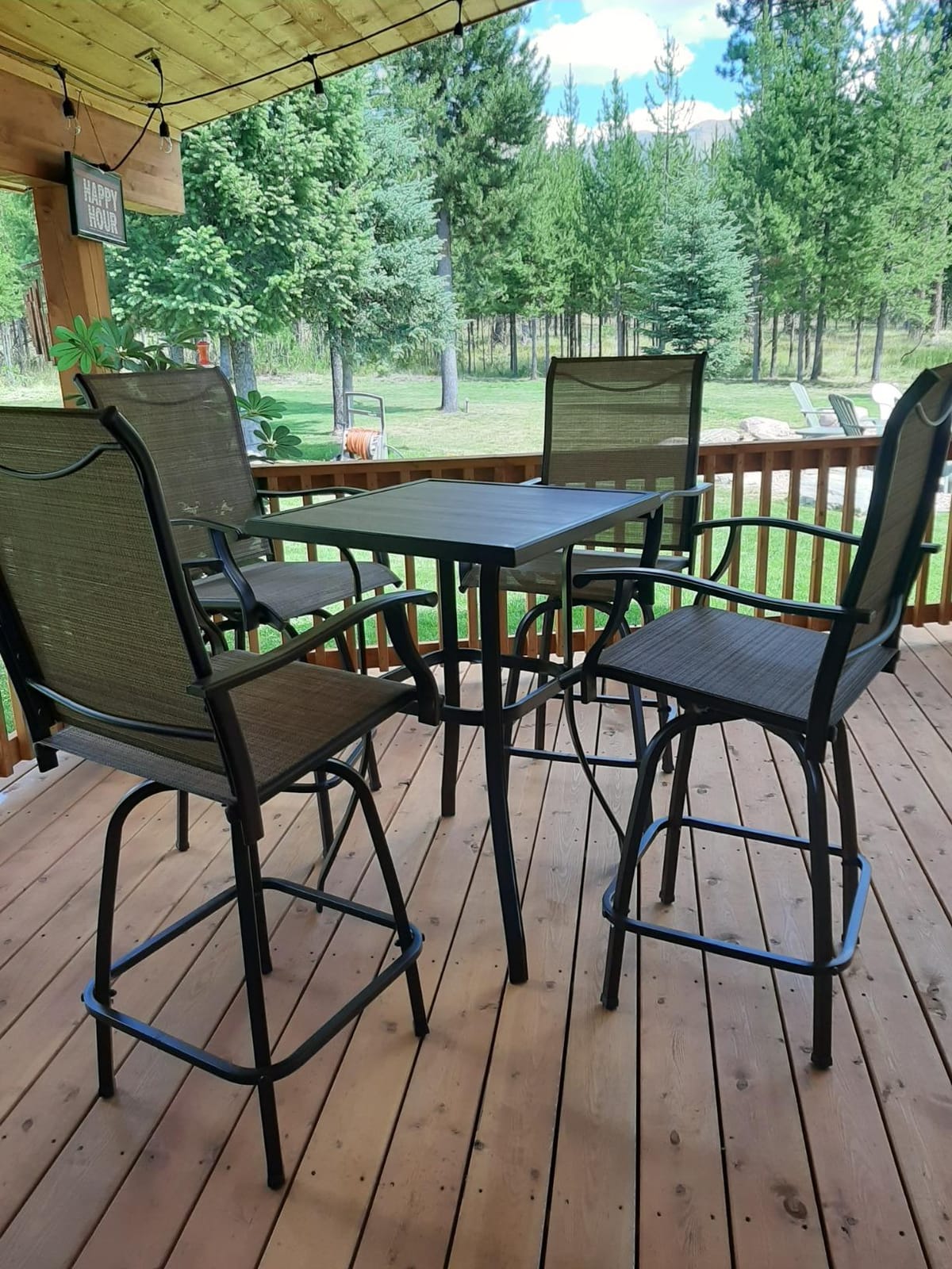 PHI VILLA Outdoor Patio Bar Set of 4,High Top Furniture Set customer photo 2