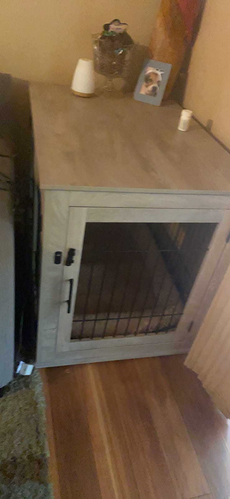 beeNbkks Furniture Style Dog Crate End Table, Double Doors Wooden Wire Dog Kennel with Pet Bed, Decorative Pet Crate Dog House Indoor Medium Large customer photo 1