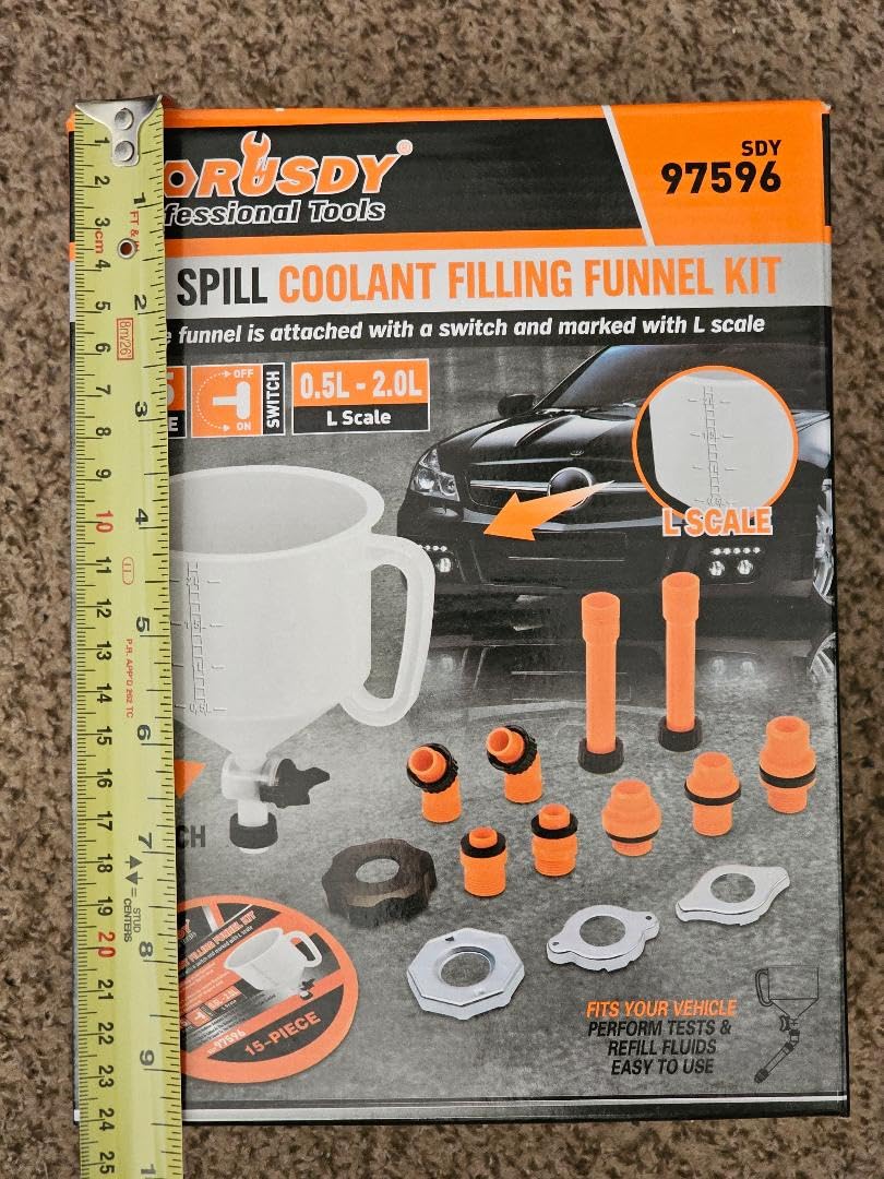 HORUSDY No-Spill Coolant Funnel Kit, Spill Proof Funnel Bleeder with Adapters. Universal Fitment customer photo 1
