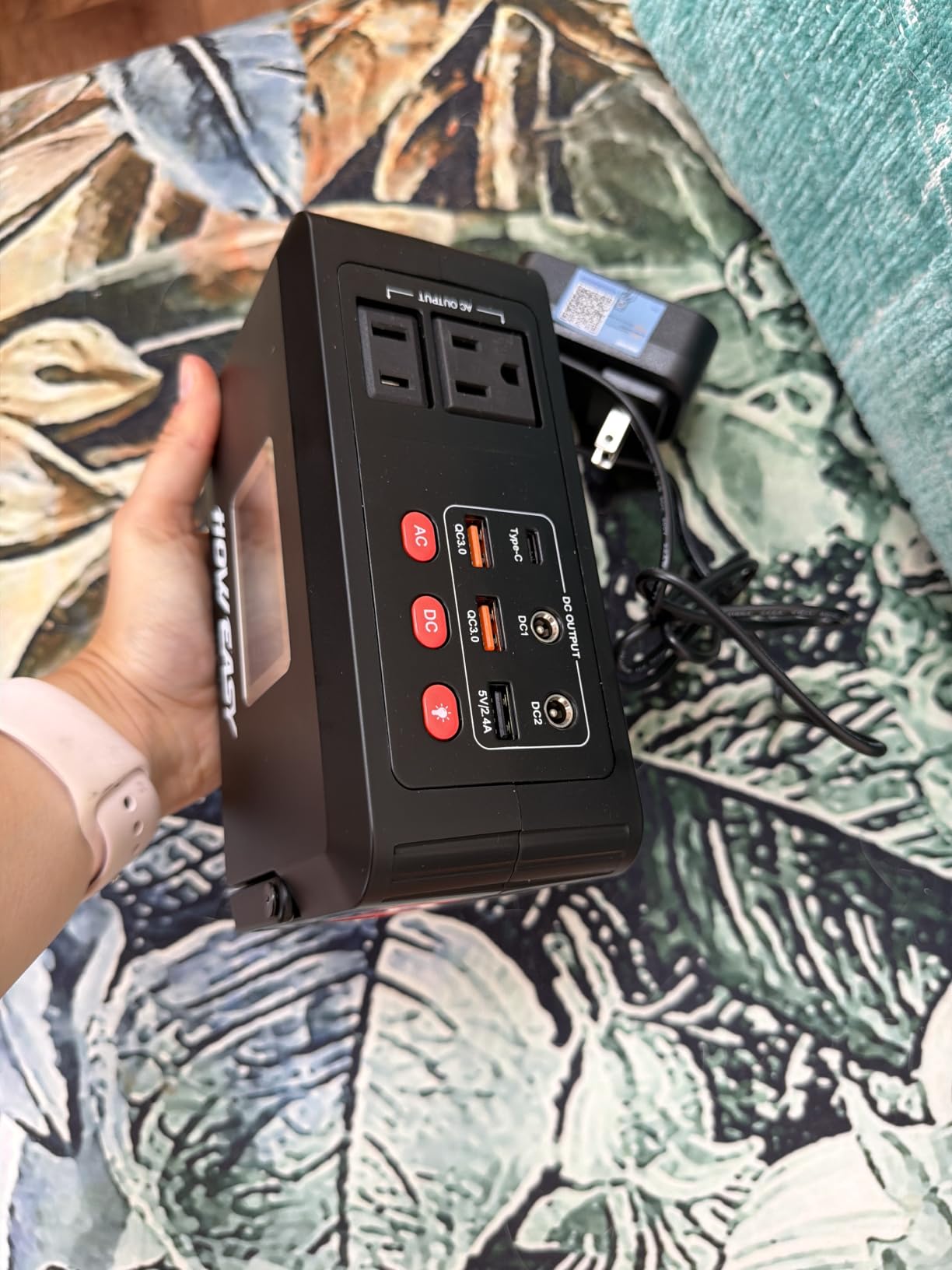 HOWEASY Portable Power Station,120W(240W Peak) Solar Generator | 88Wh Lithium Battery Power with 110V AC Outlet/DC/USB/LED Light for Outdoor Camping Trip Hunting Emergency customer photo 1