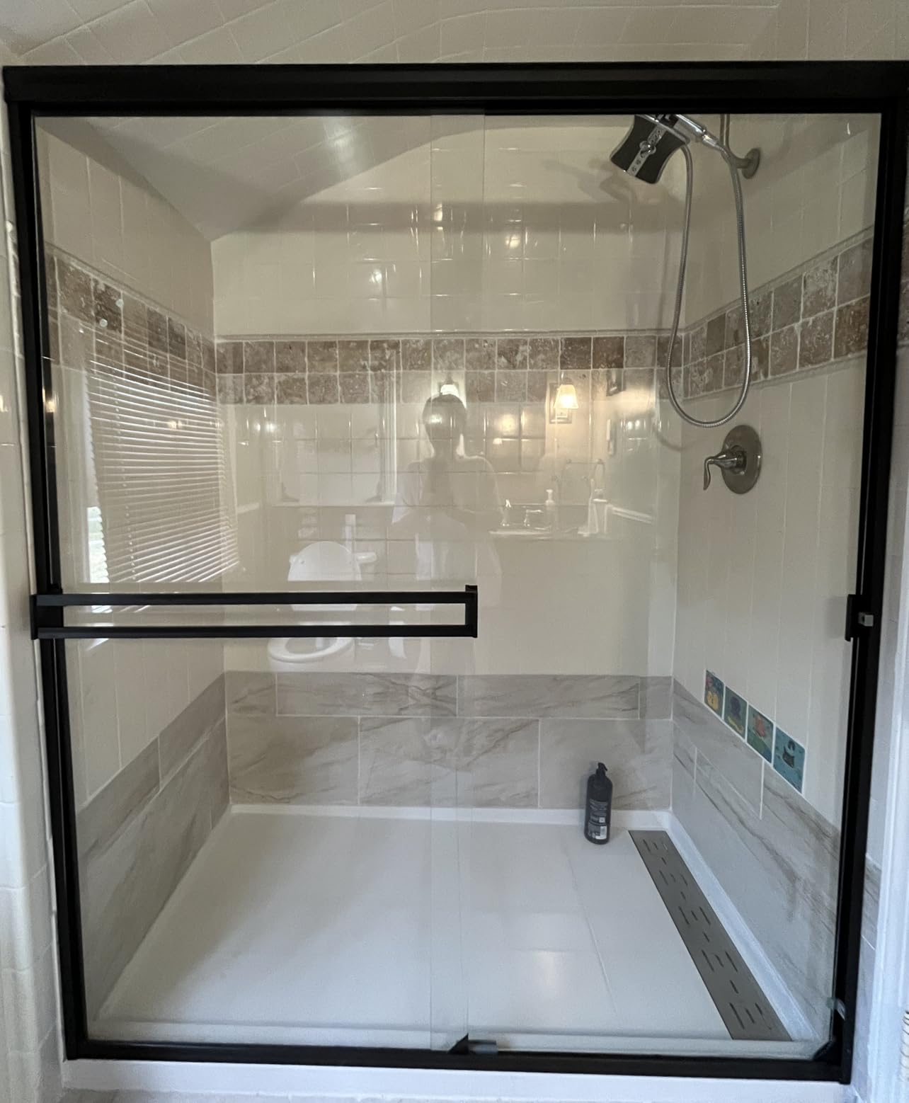 DreamLine Alliance Pro BG 56-60 in. W x 70 3/8 in. H Semi-Frameless Sliding Shower Door in Chrome and Clear Glass customer photo 2