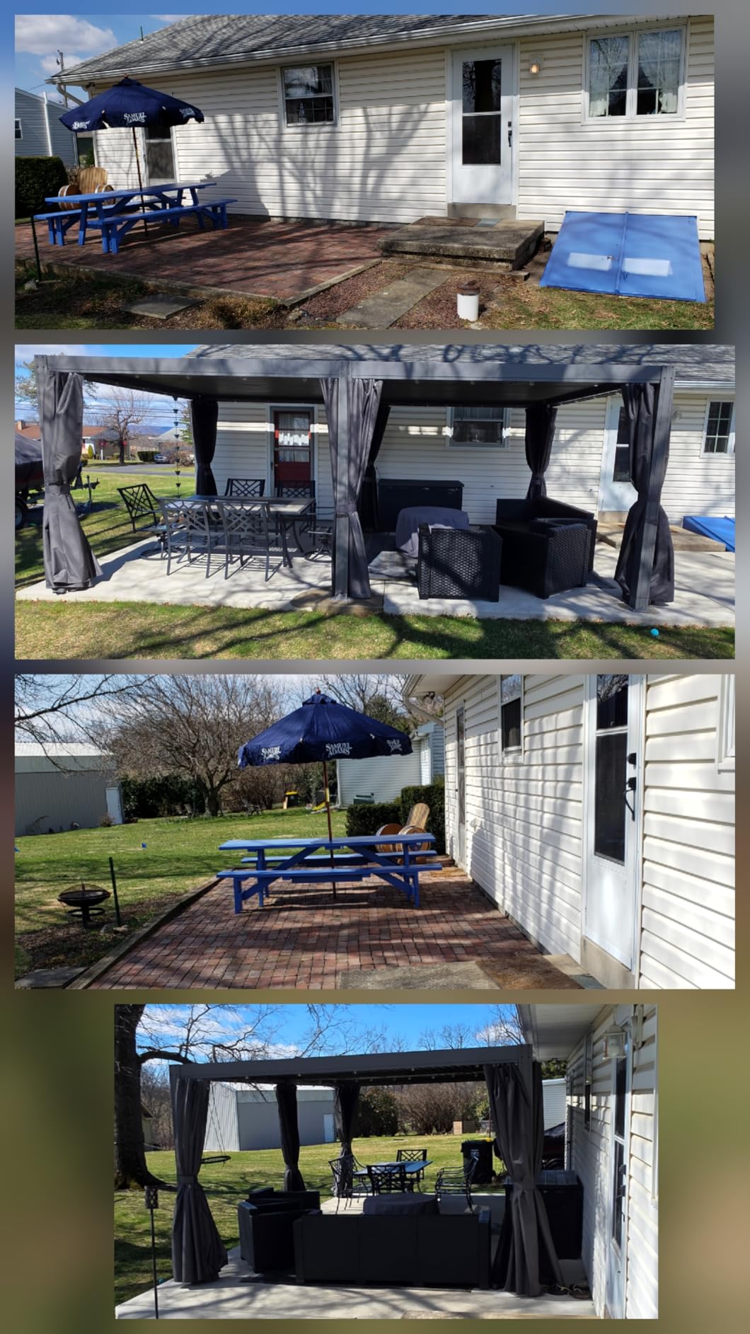Domi 12x16 Aluminum Outdoor Louvered Pergola with Curtains and Netting customer photo 2