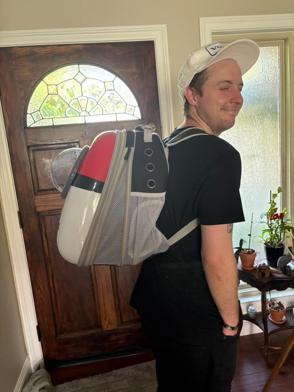 Large Cat Backpack Carrier, Front Extension with Space Capsule Bubble Window, Fit up to 18 Pounds (Black, Gen 1 - Tint Window) customer photo 2