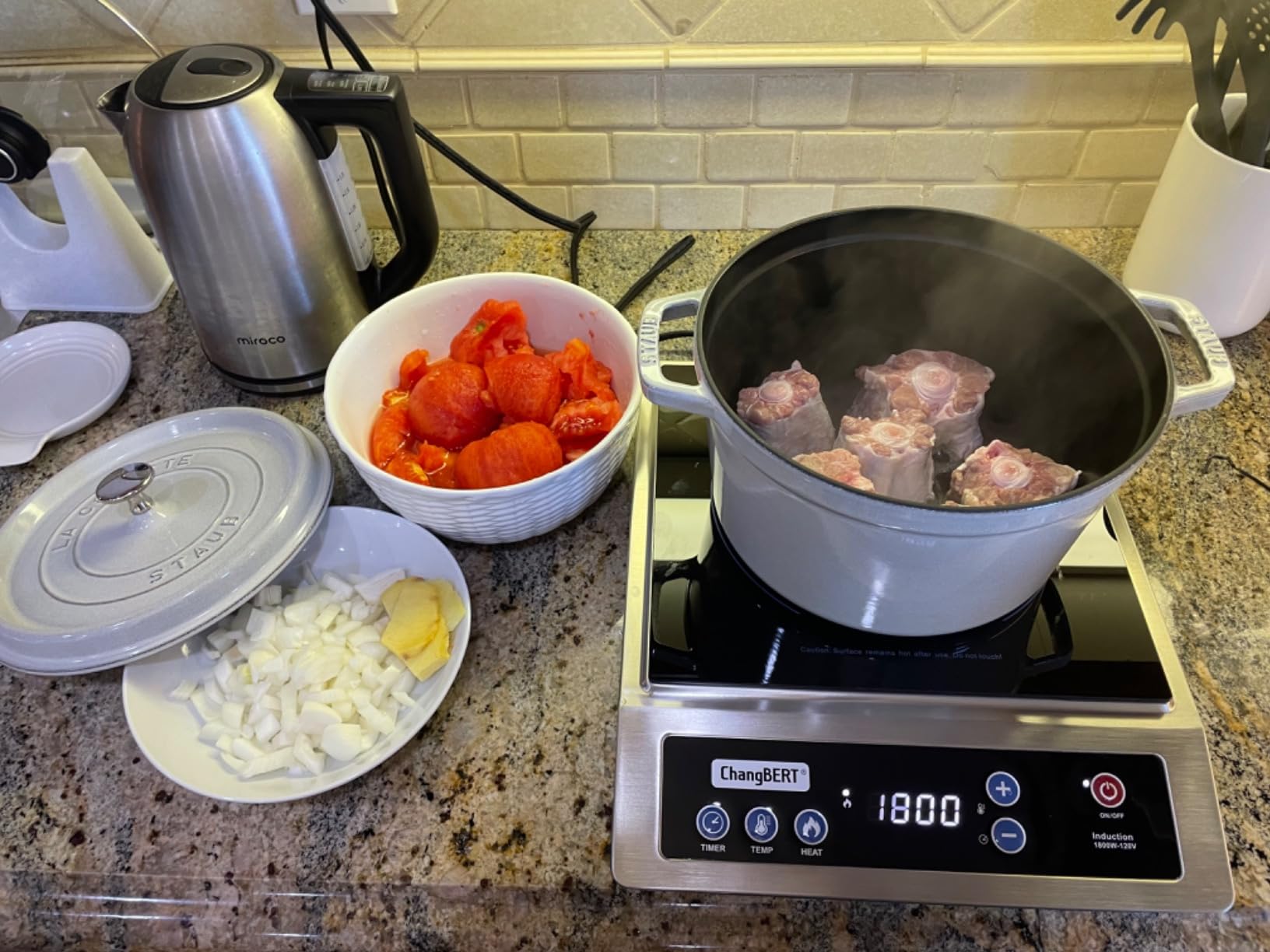 ChangBERT Induction Cooktop, Commercial Grade Portable Cooker, Large 8” Heating Coil, Premium Stainless Steel Countertop Burner with NSF Certified, 10 Hours Timer Powerful 1800W Professional Hot Plate customer photo 1
