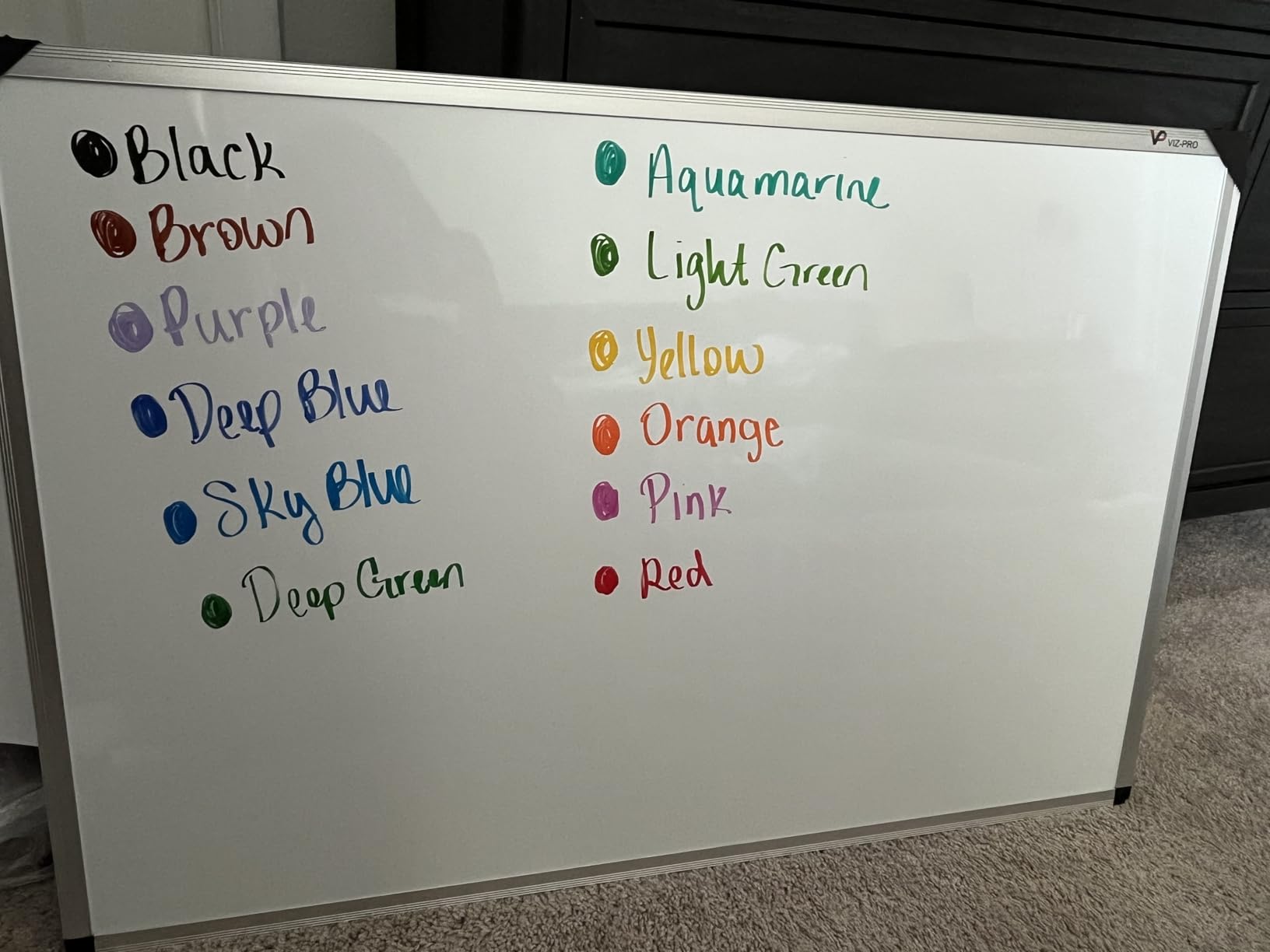 VIZ-PRO Magnetic Dry Erase Board, 60 X 36 Inches, Foldable Wall-Mounted Whiteboard with Silver Aluminum Frame & Marker Tray for School Office and Home 5' X 3' customer photo 2