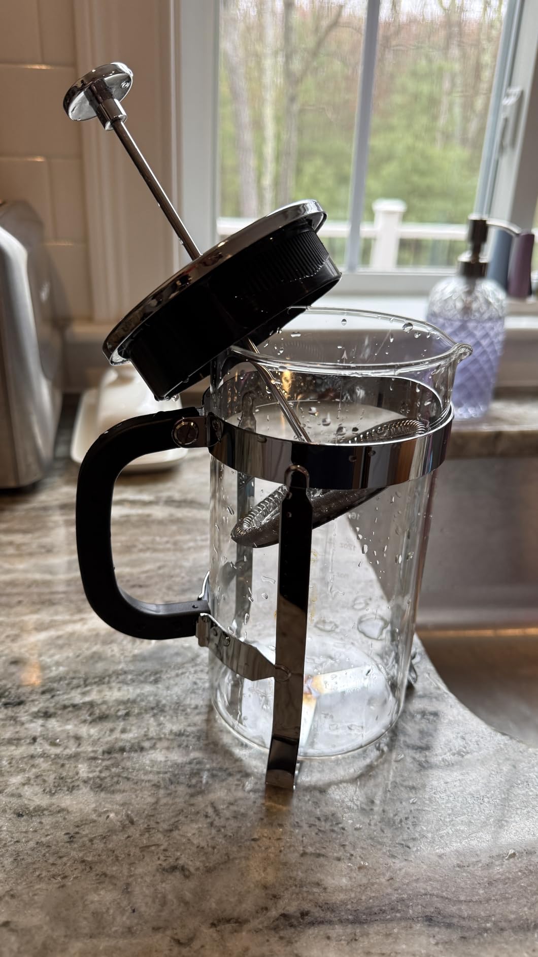 QUQIYSO French Press Coffee Maker, Borosilicate Glass Coffee Press customer photo 2