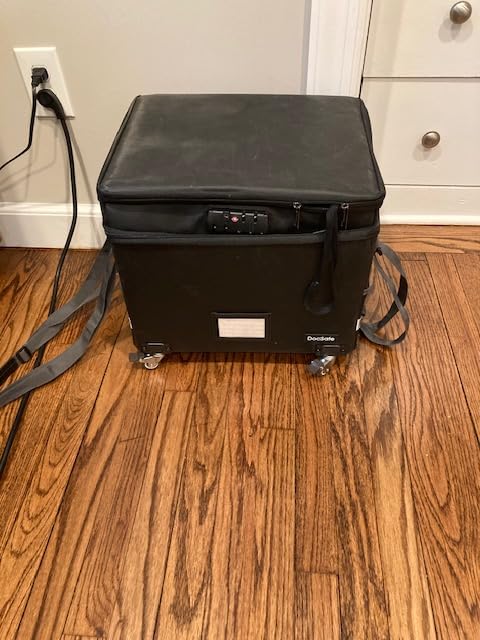 DocSafe Fireproof Document Box with Lock,2-Layer File Box with Wheels,Collapsible File Storage Organizer with Pockets,Large Portable Home Filing Cabinet for Hanging Folders,Black,16''x13.8''x12.2'' customer photo 1