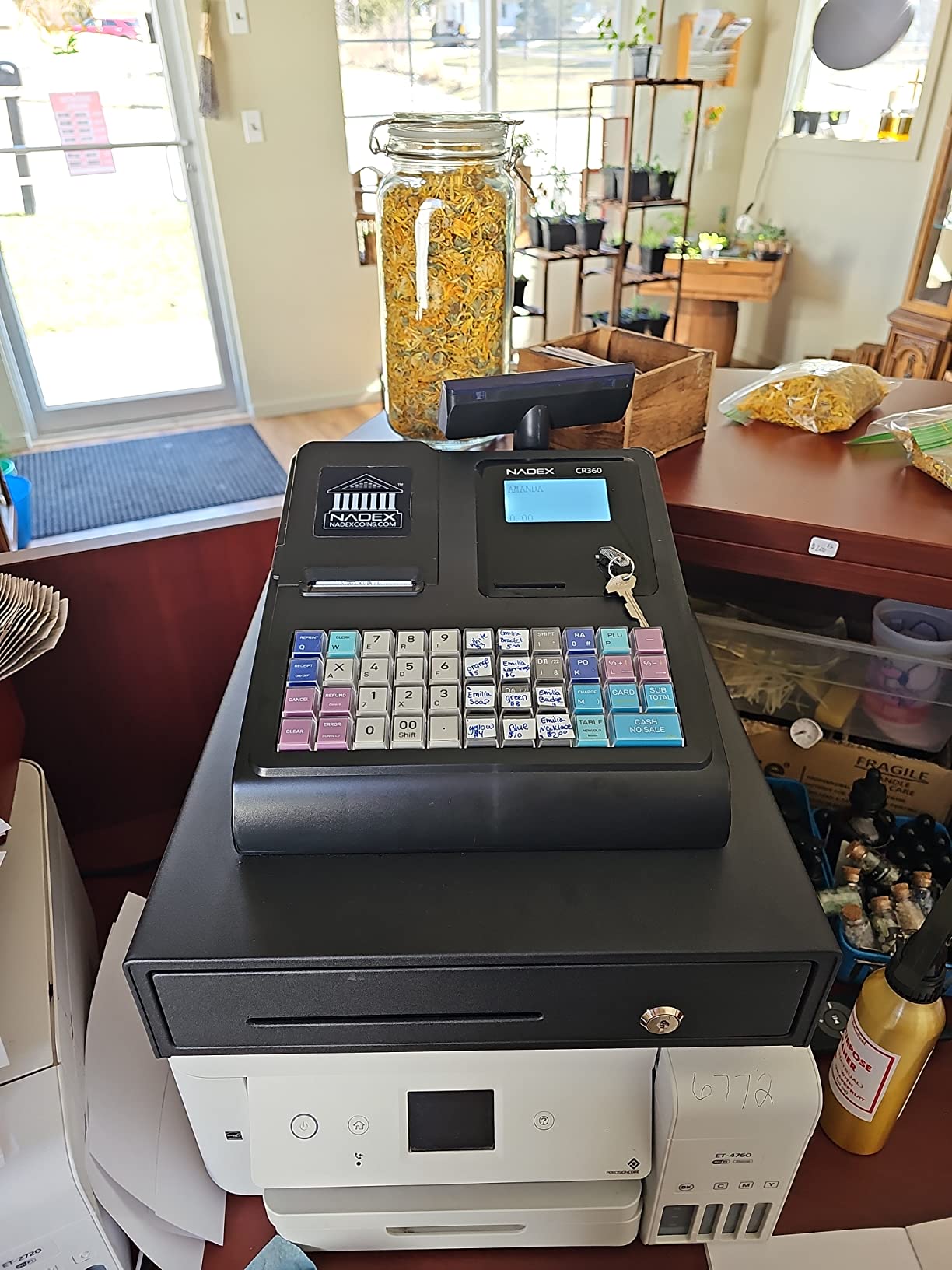Nadex CR360 Cash Register, 4700 Lookups 50 Dept 50 Clerks, Quick Load Thermal Printer, Compact Size, Cash and Coin Drawer, Black customer photo 2