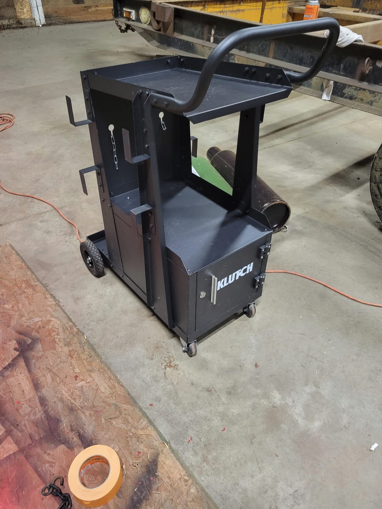 Klutch 2-Tier Welding Cart with Cabinet, 100-Lb., 31.5in.L x 16.1in.W customer photo 2