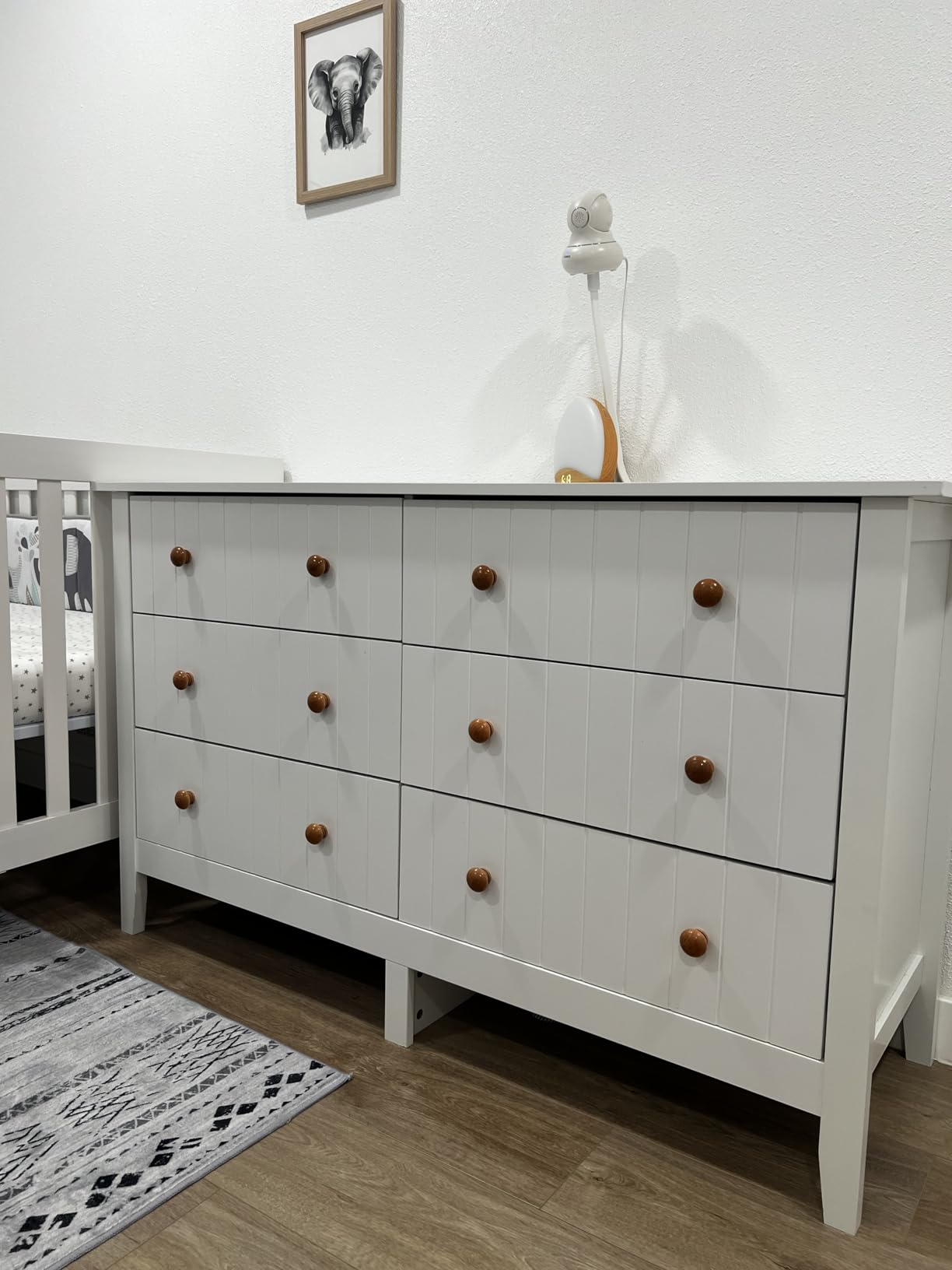FOTOSOK White Dresser, Chest of Drawers, Modern 6 Drawer Nursery Dressers customer photo 2