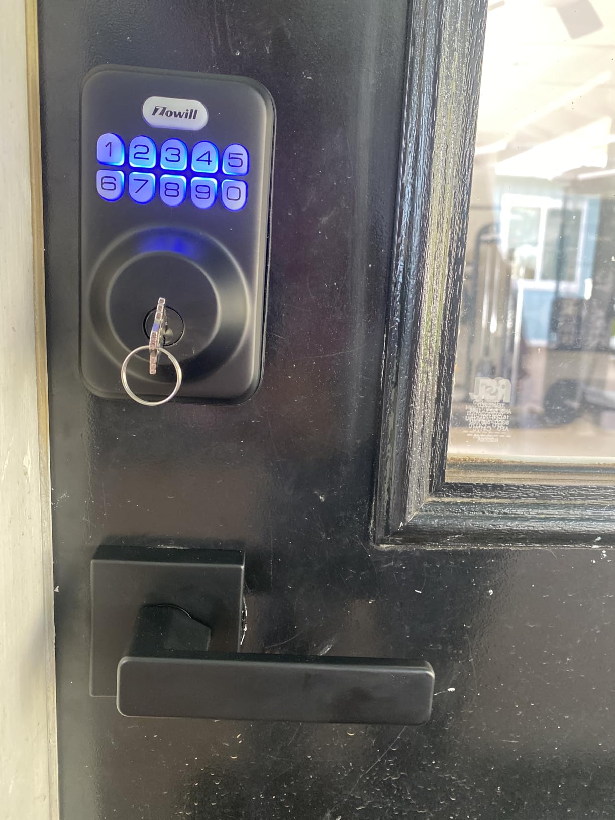 Zowill Keyless Entry Keypad Deadbolt Lock with Handles, Matte Black customer photo 1