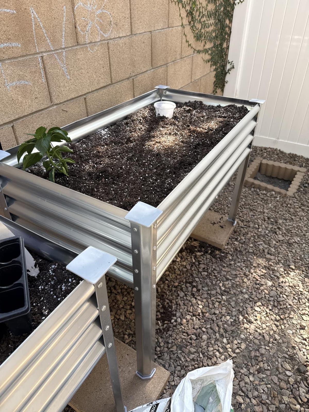 Land Guard Galvanized Raised Garden Bed with Legs, 48×24×32in Large Metal Elevated Raised Planter Box with Drainage Holes for Backyard, Patio, Balcony, 700lb Capacity(Grey)…… customer photo 1