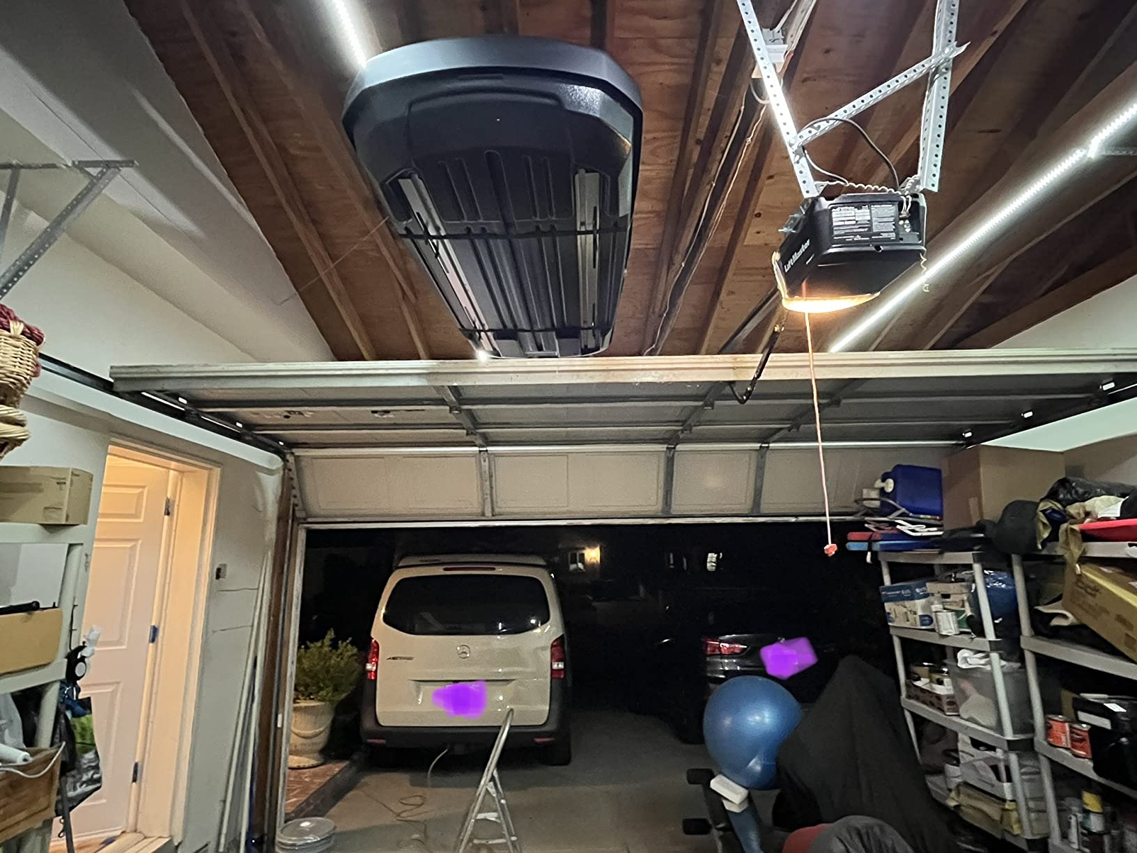 Teal Triangle Cargo Box Hoist, Garage Pulley Lift System, Holds 150 lb customer photo 1