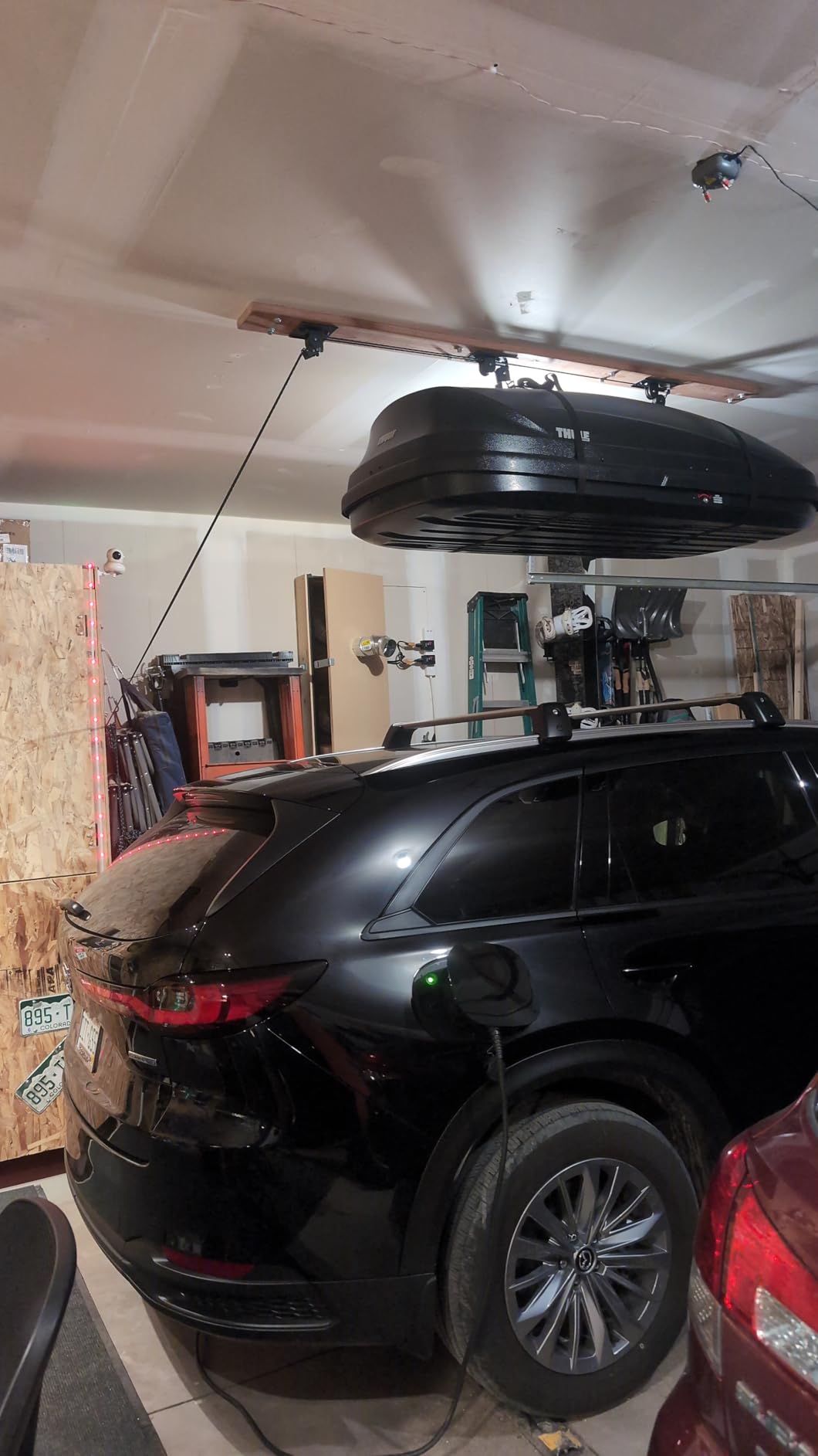 Teal Triangle Cargo Box Hoist, Garage Pulley Lift System, Holds 150 lb customer photo 2