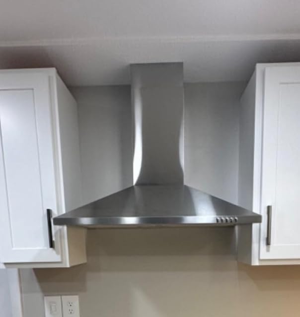 SNDOAS Range Hood 30 inch,Wall Mount Range Hood in Stainless Steel With Ducted/Ductless Convertible,Stove Vent Hood with Aluminum Filters,3 Speed Exhaust Fan,LED Light,Button Control customer photo 2