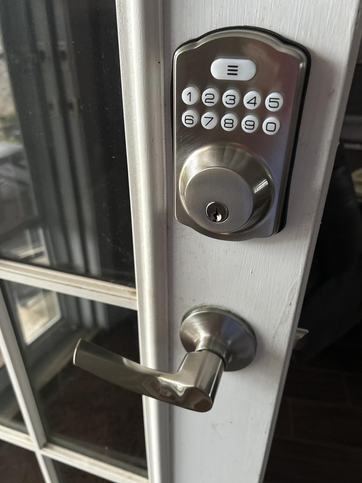 Veise KS01B Keypad Door Lock with 2 Lever Handles Set, Satin Nickel customer photo 1