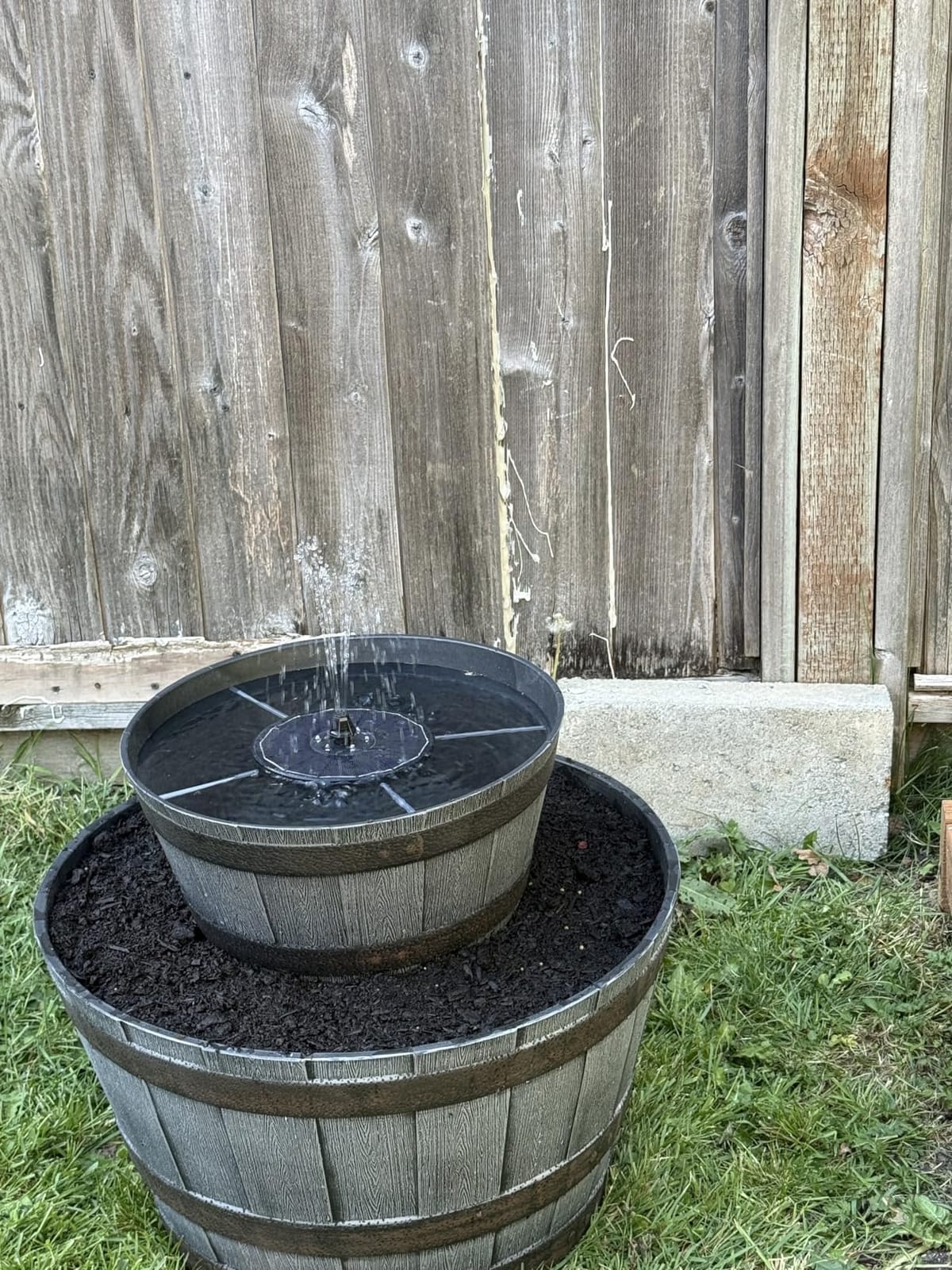 Yzert Solar Fountain Glass Panel with 2200 mah Battery, 3.5W Floating Solar Water Fountain with 4 Fixed Rods, Solar Pump for Bird Bath, Garden, Pond, Pool, Outdoor (Black Panel White Lights) customer photo 2