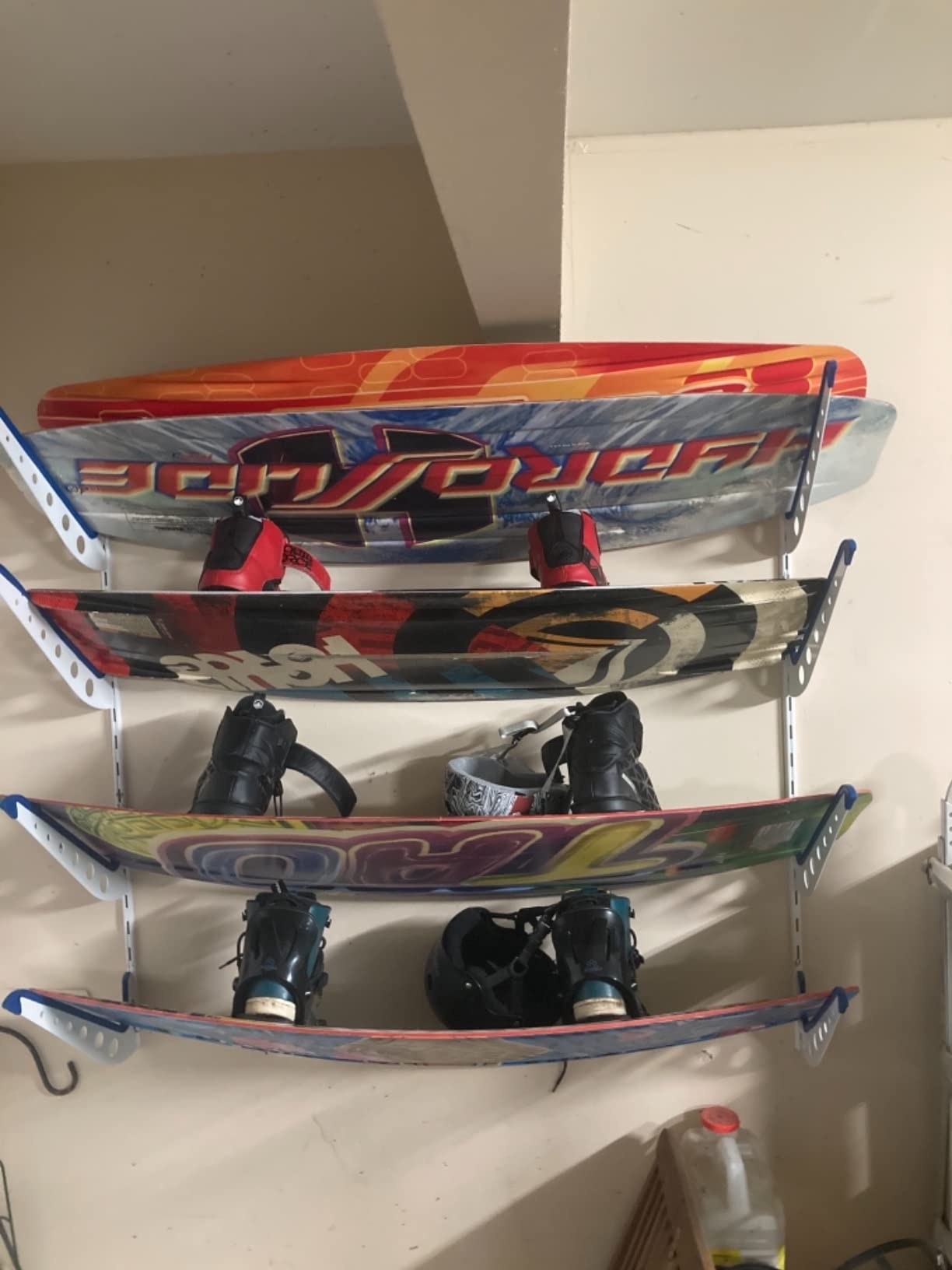StoreYourBoard Horizontal Snowboard Wall Mount Rack, Holds 4 Boards customer photo 1