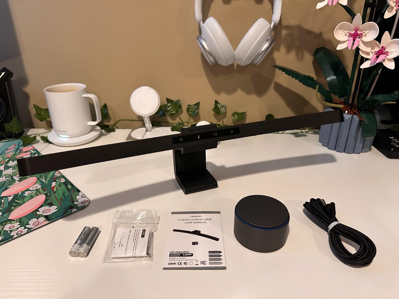 ONWAY Curved Monitor Light Bar with Wireless Remote,Monitor Auto-Dimming and Camera Base,Applicable to All Screens. No Screen Glare,for Home Office customer photo 1