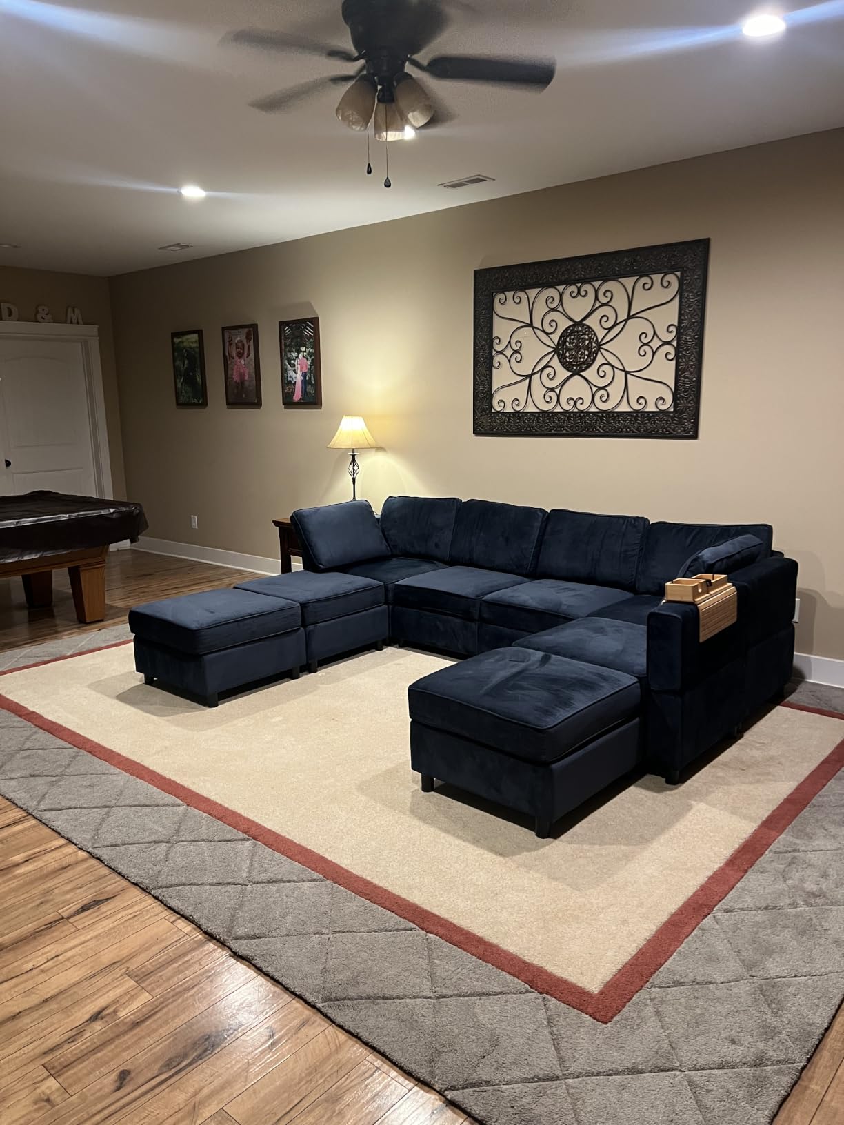 Belffin Modular Velvet Sectional Sofa with Chaise Lounge Sectional Sleeper Sofa with Storage Chaise Bed Couch for Living Room Green customer photo 2