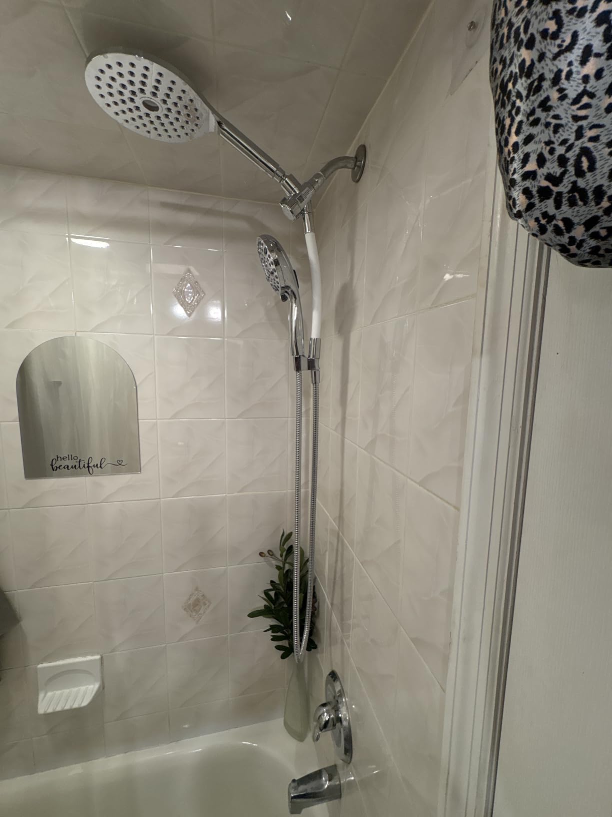 MakeFit Dual Handheld Shower Head Combo, 2-in-1 Rain Shower Heads System 8 Inch Rainfall Shower Head and 10 Modes High Pressure Hand Held Showerhead with Built-in Power Wash customer photo 1