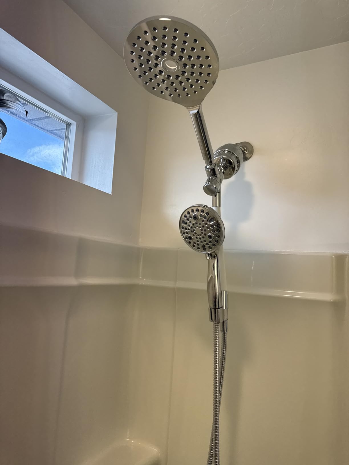 MakeFit Dual Handheld Shower Head Combo, 2-in-1 Rain Shower Heads System 8 Inch Rainfall Shower Head and 10 Modes High Pressure Hand Held Showerhead with Built-in Power Wash customer photo 2