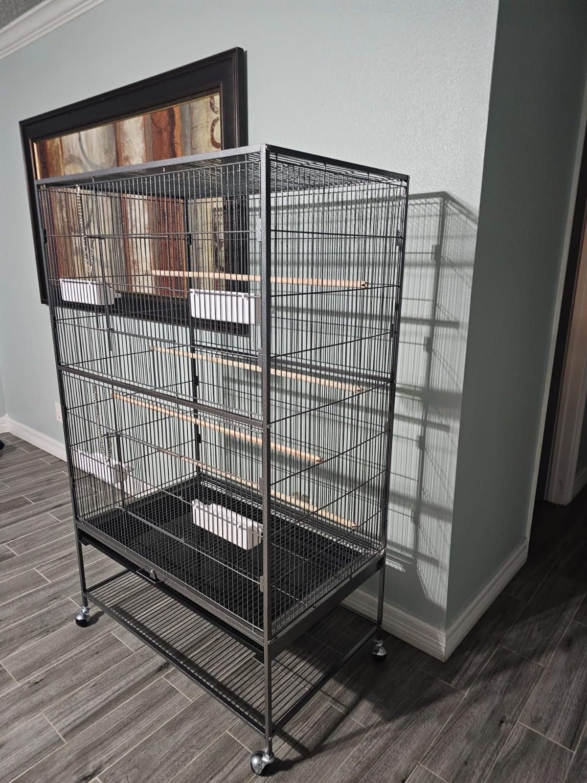 Topeakmart X-Large Parrot Cage Bird Cage with Rolling Stand for Medium Birds Cockatiels Quaker Green Cheek Sun Conure African Grey, 60.5inch customer photo 2