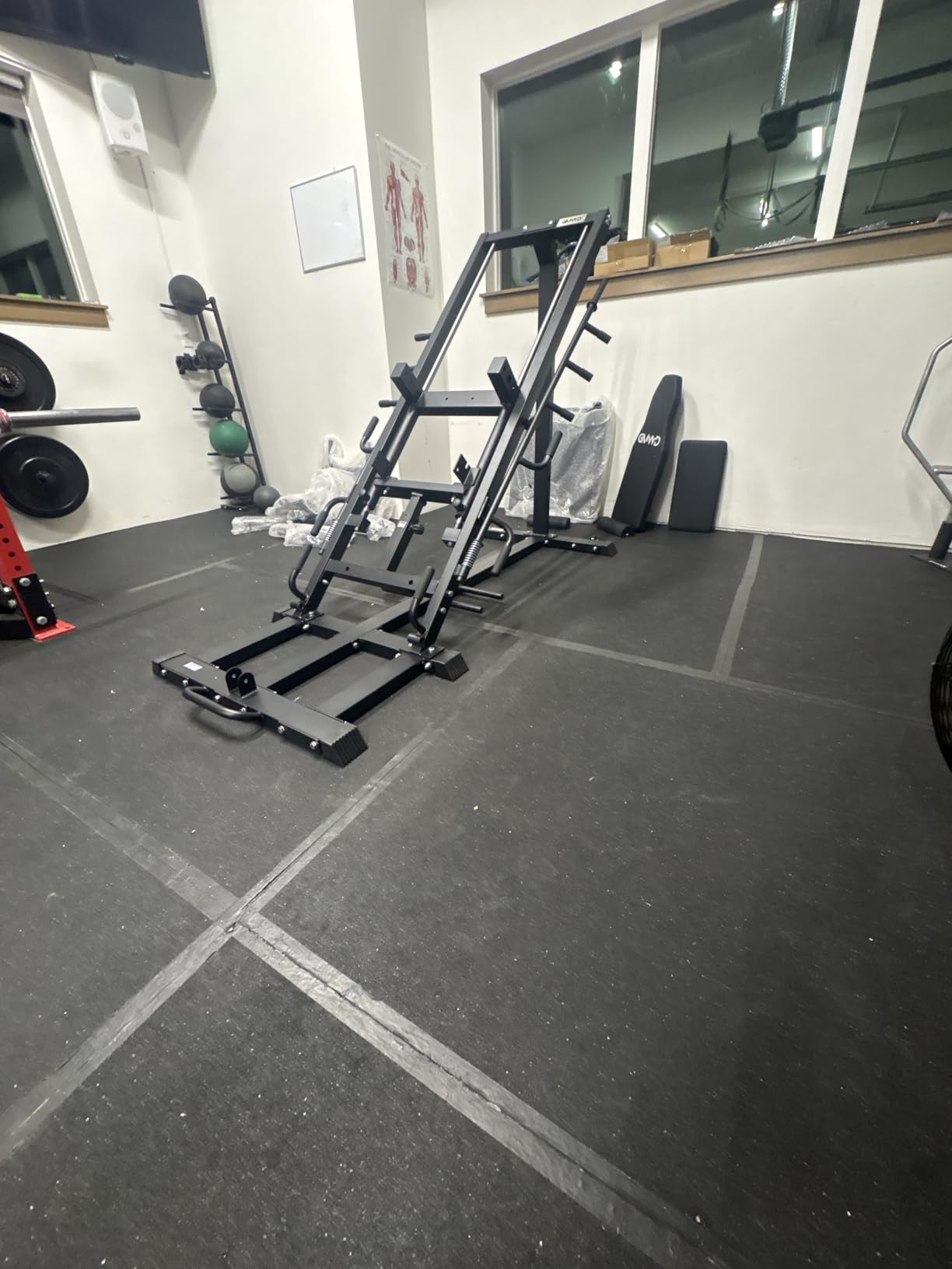 GMWD Leg Press Hack Squat Machine Combo, Leg Exercise Machine with Linear Bearing, 45-Degree Lower Body Special with Weight Storage for Quads, Hamstring, Glutes, Calves, Home Gym Leg Day Equipment customer photo 2