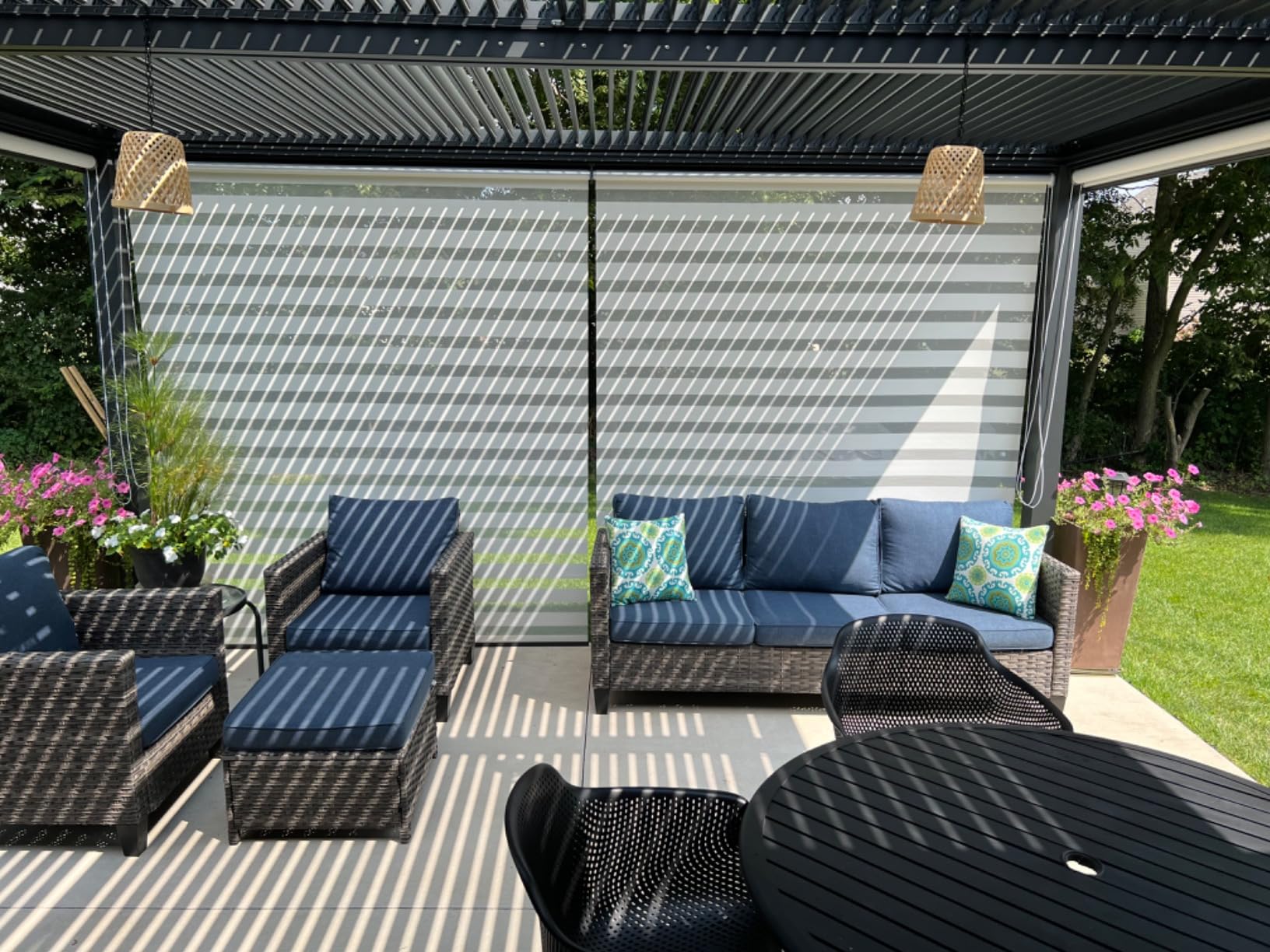 PURPLE LEAF Louvered Pergola 12' x 14' 94AS All-Aluminum Rustproof Gray customer photo 2