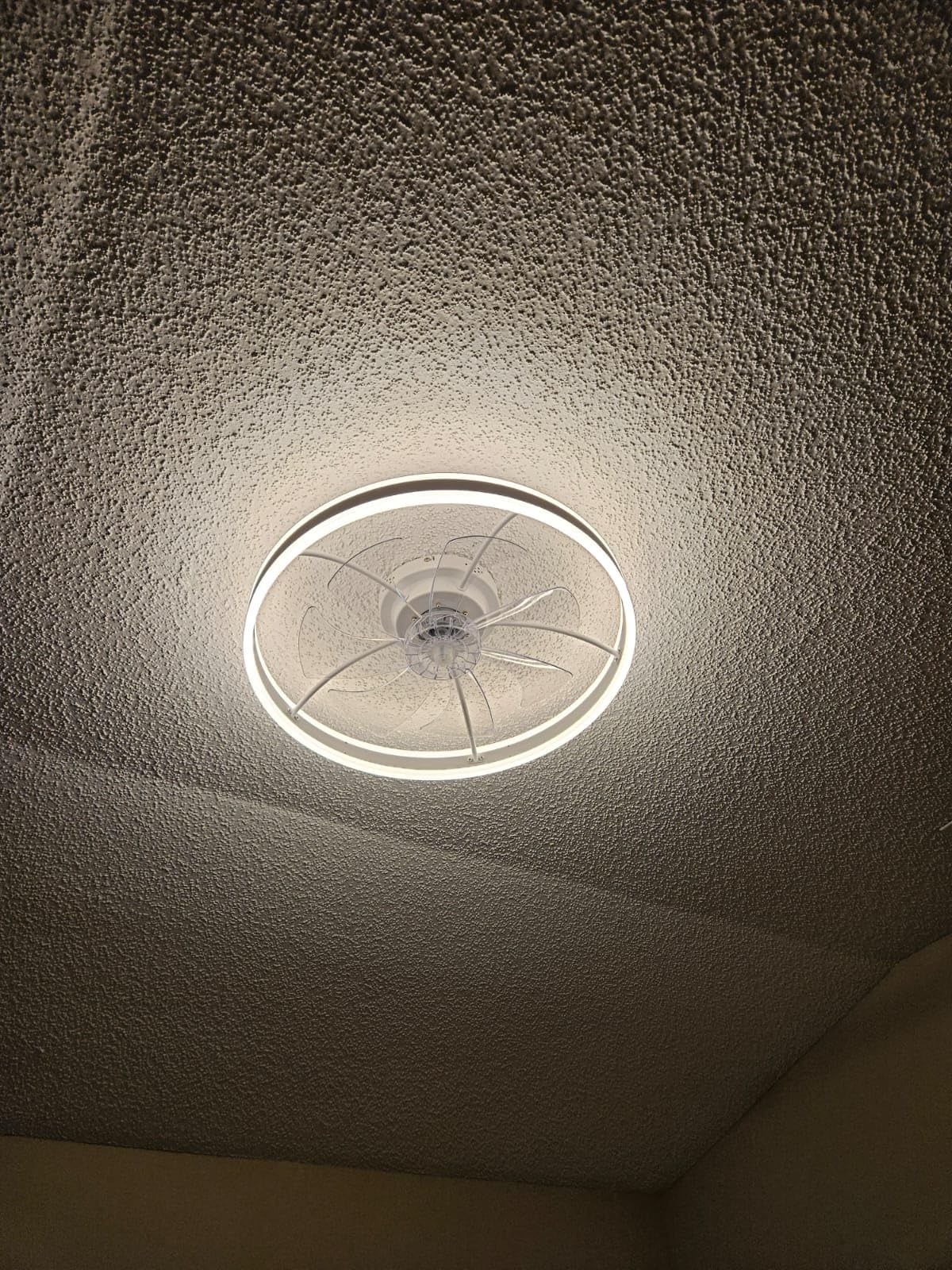 VOLISUN Low Profile Ceiling Fans with Lights and Remote, Fandelier Ceiling Fan Flush Mount, 3000K-6500K Smart Bladeless LED Fan Light, Black Modern Ceiling Fans with Lights for Bedroom customer photo 1